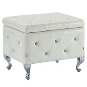 WorldwideMONIQUE - SM STORAGE OTTOMAN - WHITE PU