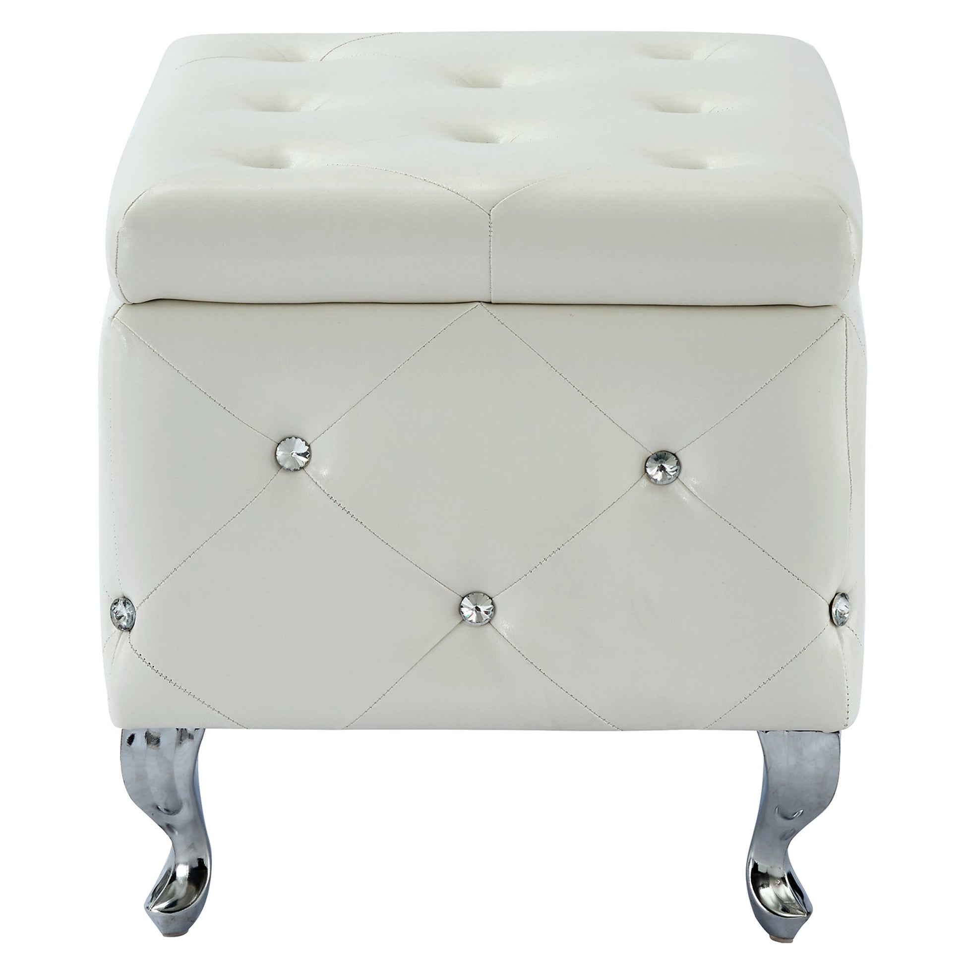 WorldwideMONIQUE - SM STORAGE OTTOMAN - WHITE PU