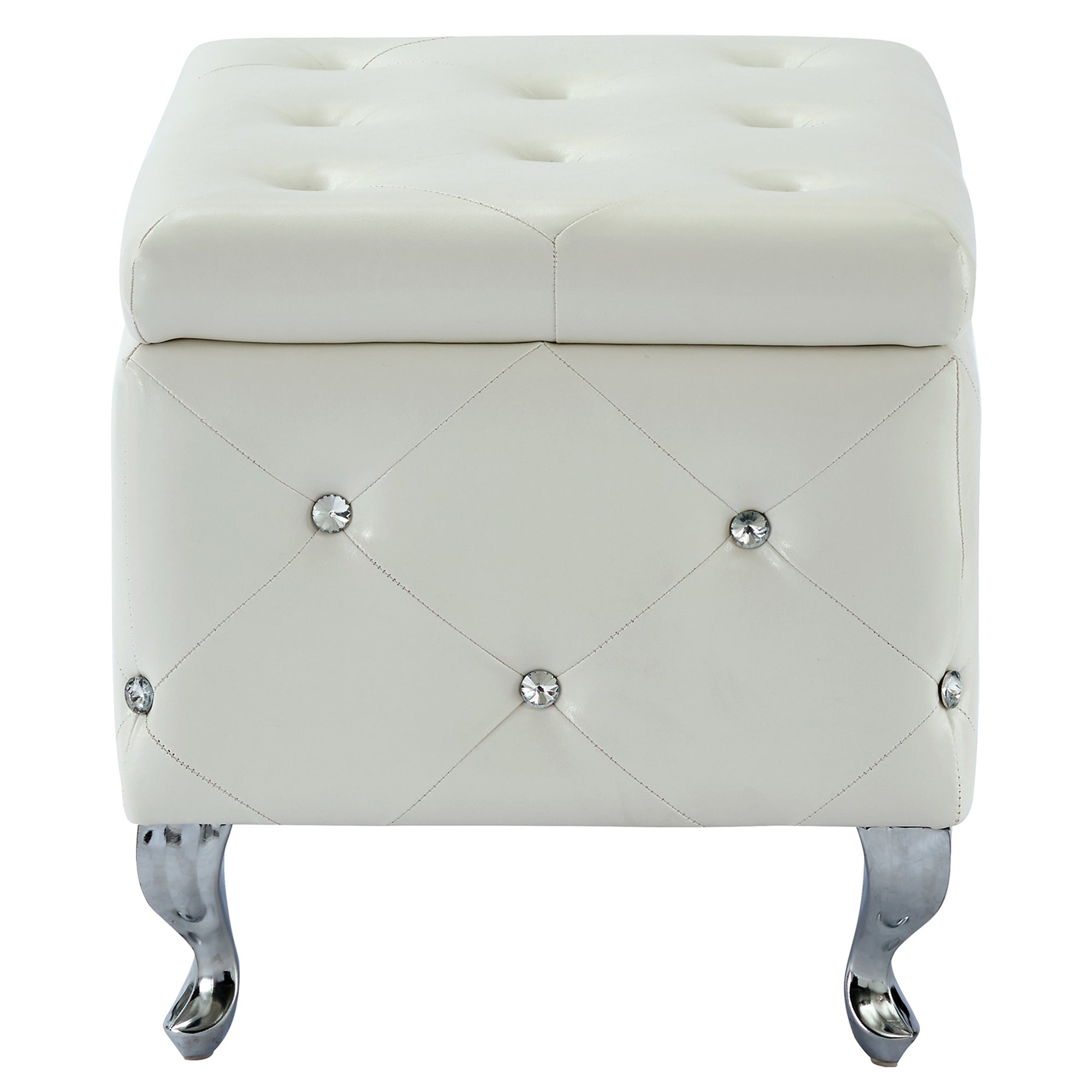 WorldwideMONIQUE - SM STORAGE OTTOMAN - WHITE PU