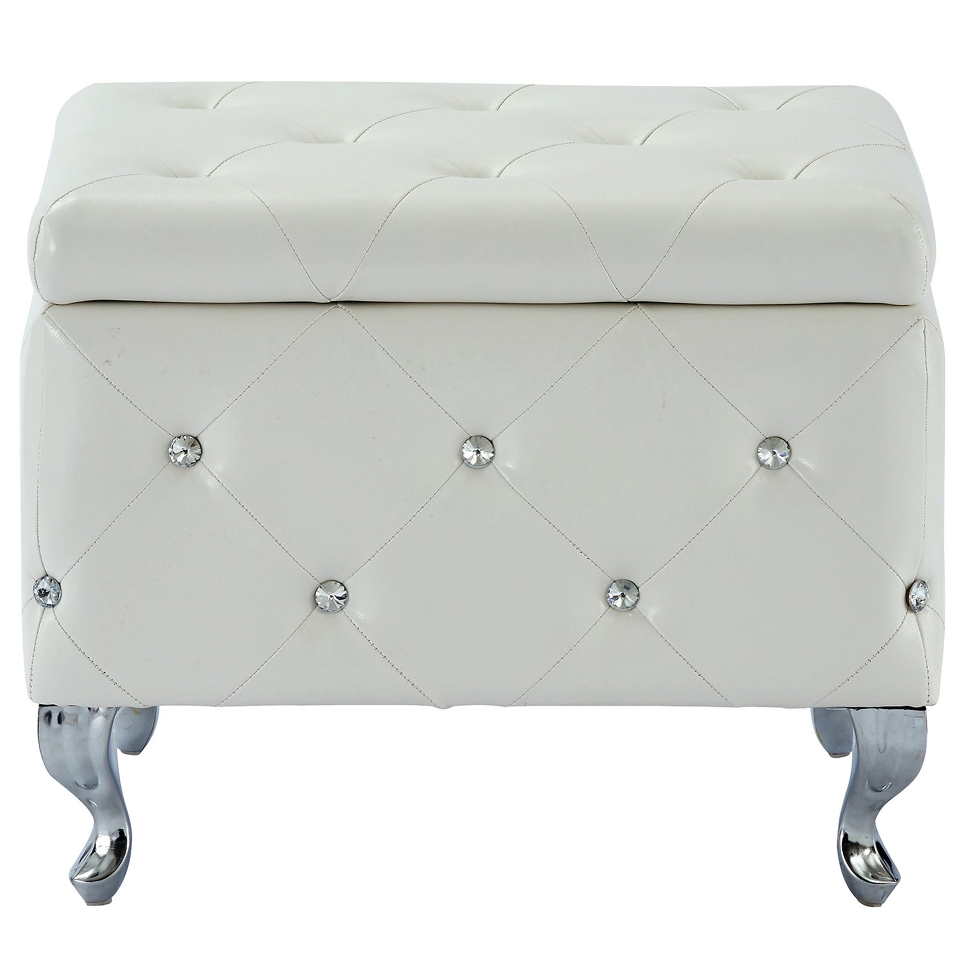 WorldwideMONIQUE - SM STORAGE OTTOMAN - WHITE PU