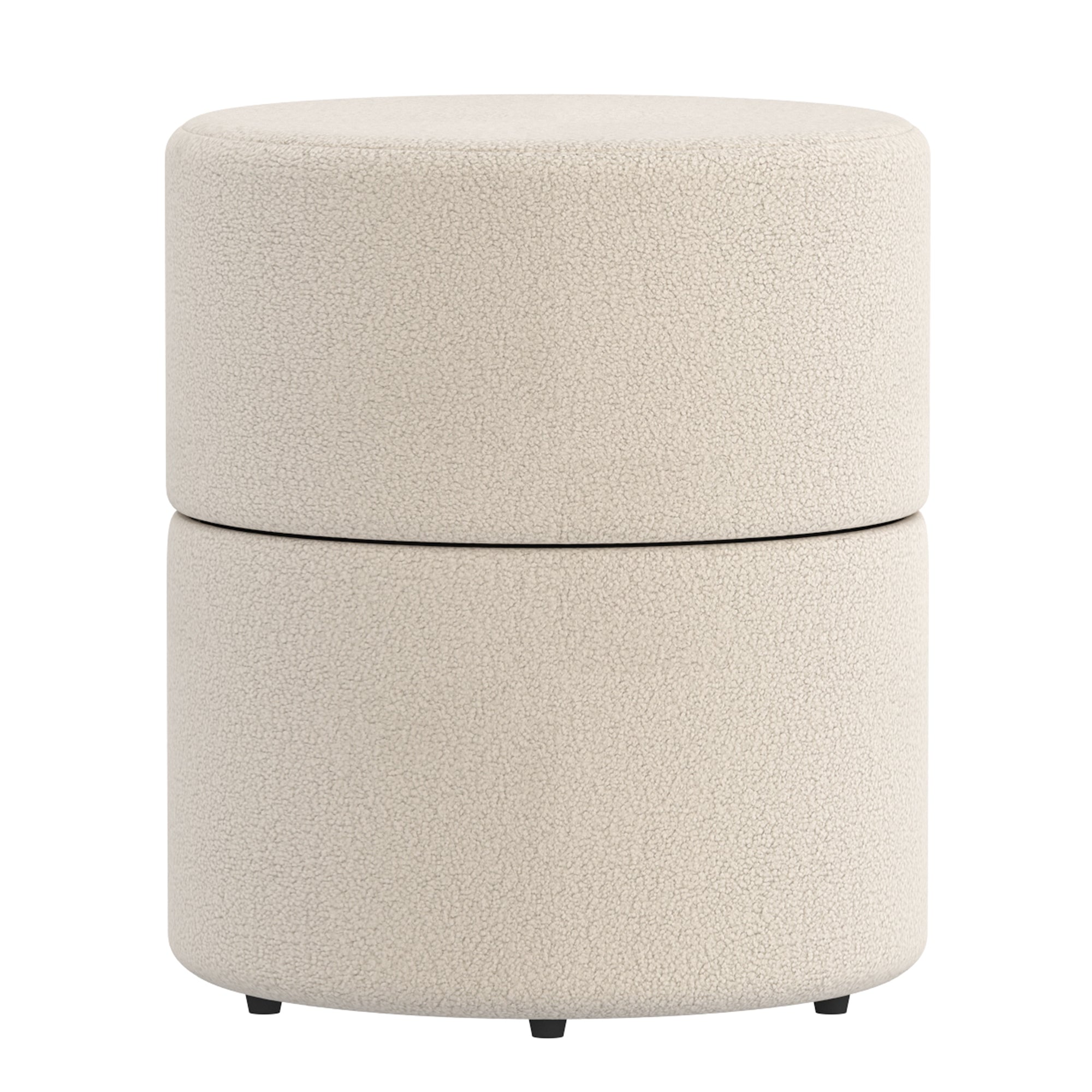 WorldwideNOVAR - ROUND SWIVEL OTTOMAN - CREAM