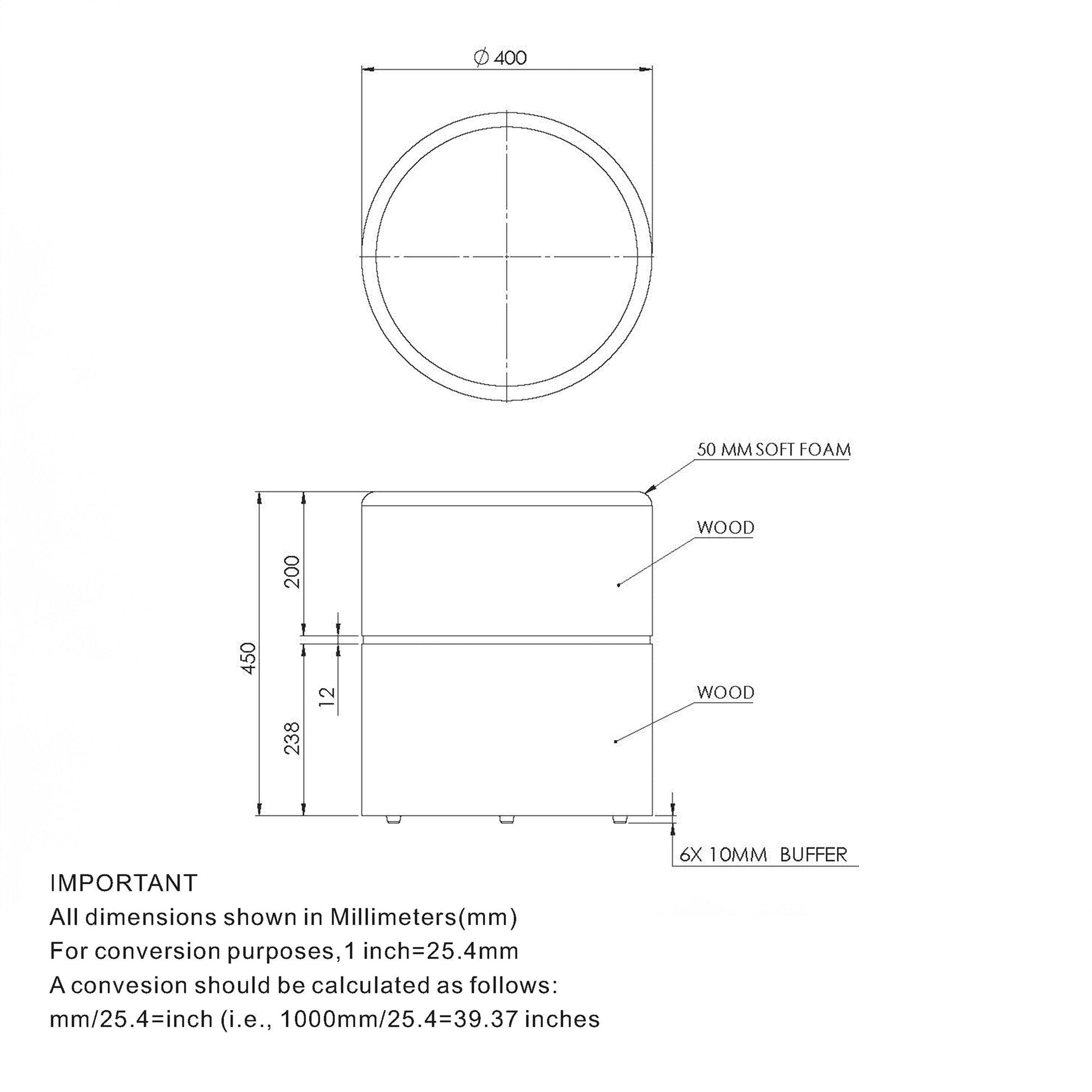 WorldwideNOVAR - ROUND SWIVEL OTTOMAN - CREAM