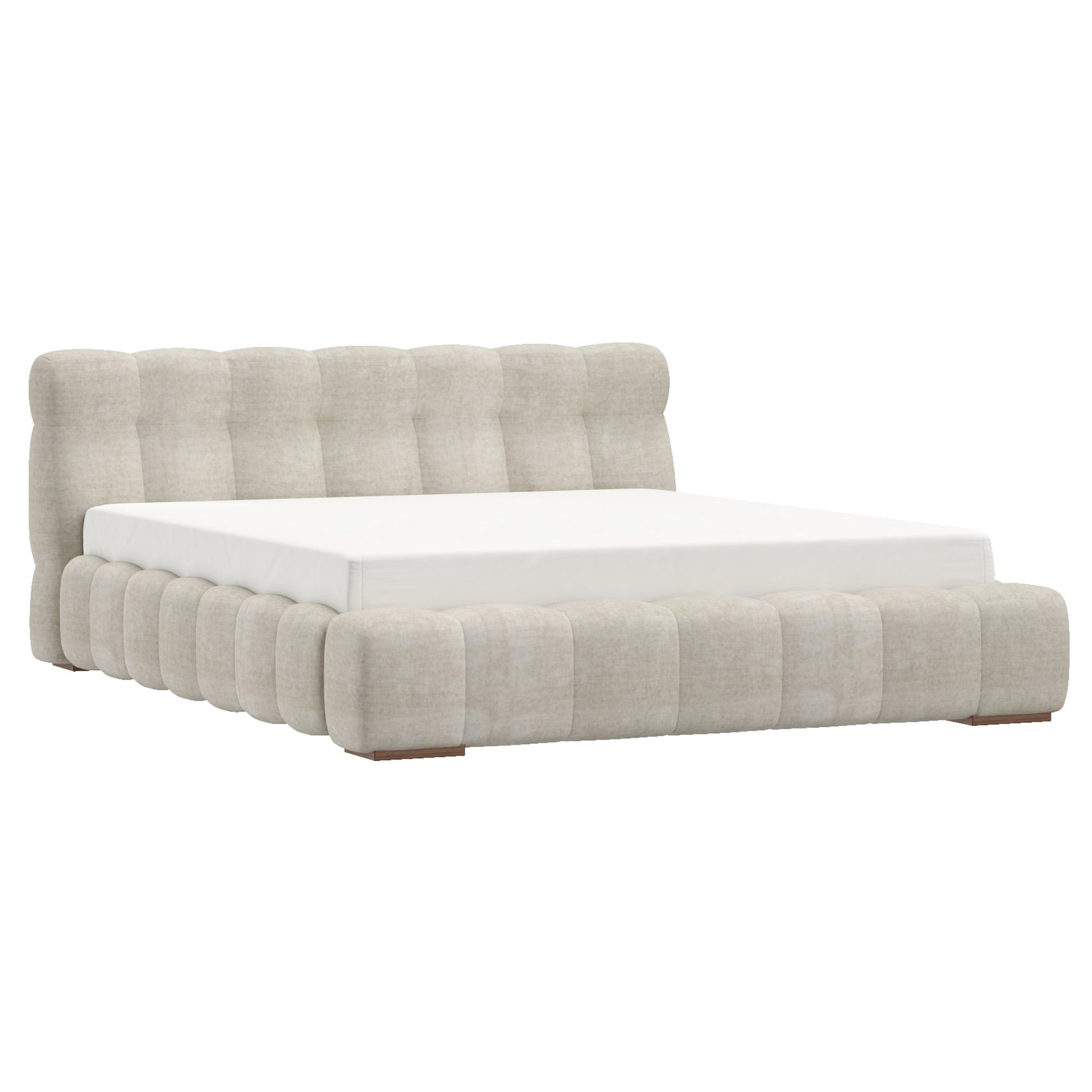 WorldwidePASHA - 78" PLATFORM BED - BEIGE PEARL
