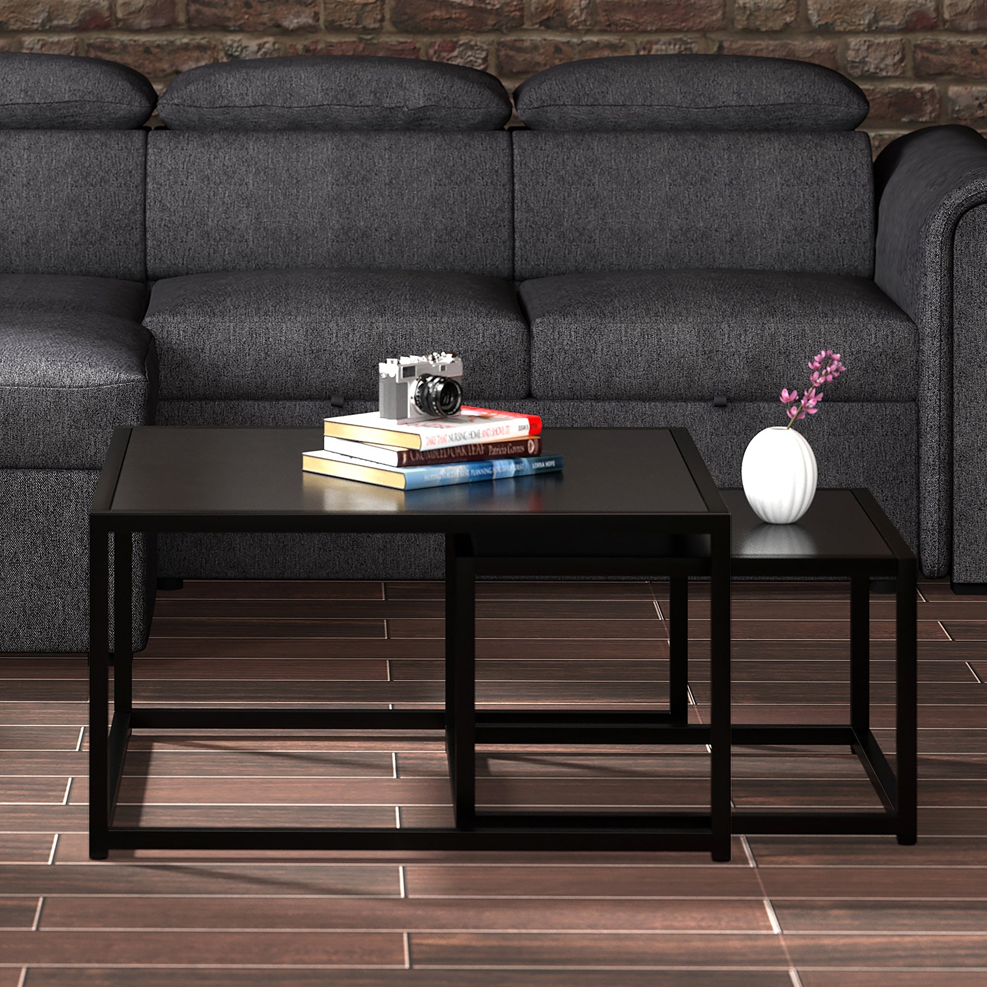 WorldwideQUINN - 2PC COFFEE TABLE - BLACK