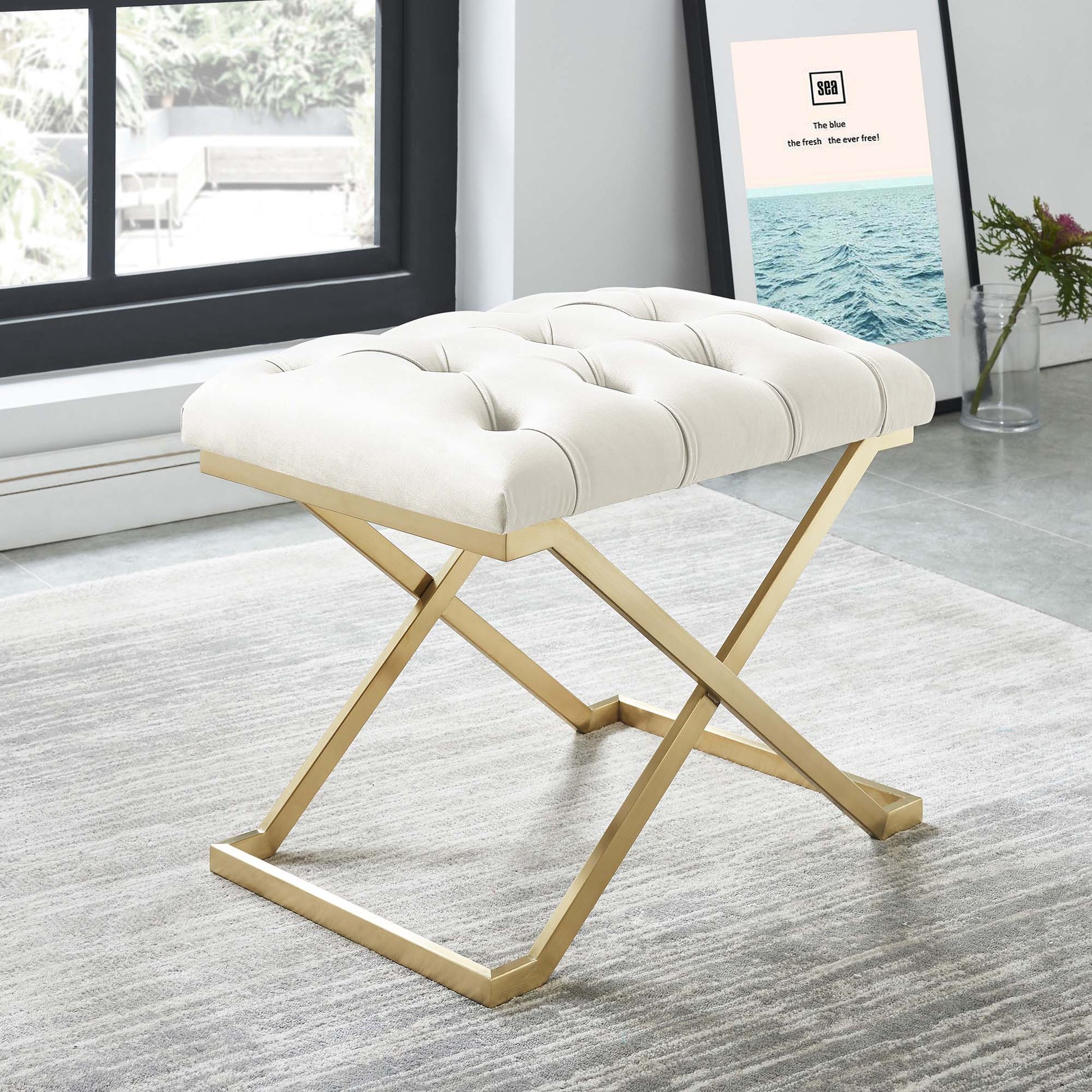 WorldwideRADA - SINGLE BENCH - IVORY/GOLD