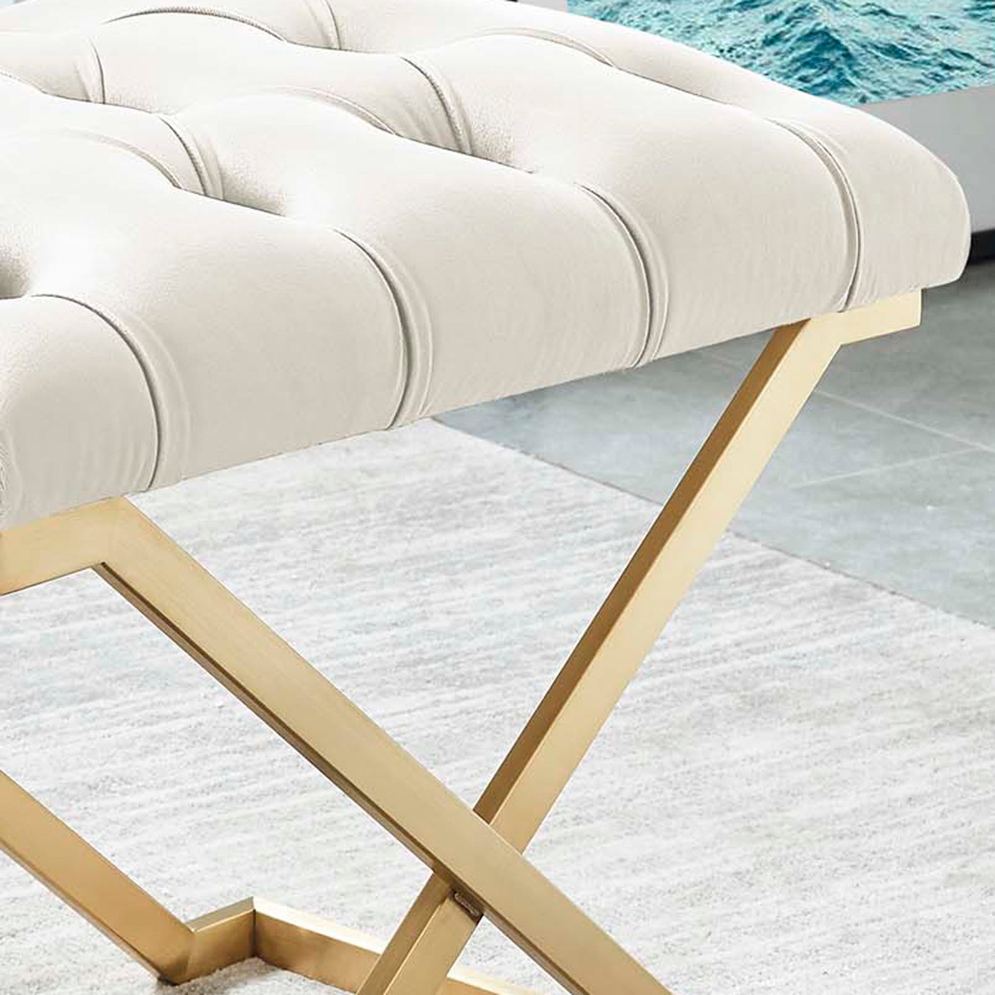WorldwideRADA - SINGLE BENCH - IVORY/GOLD