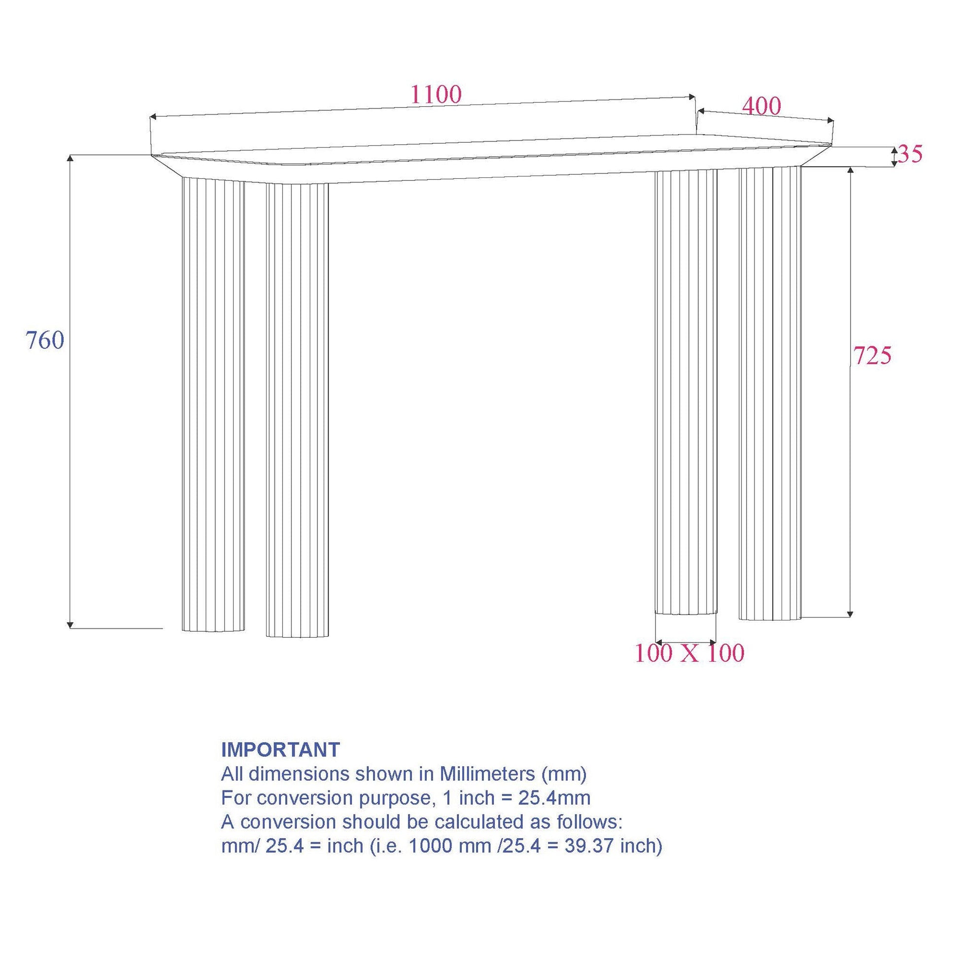 WorldwideSANGRA - CONSOLE TABLE - BLACK