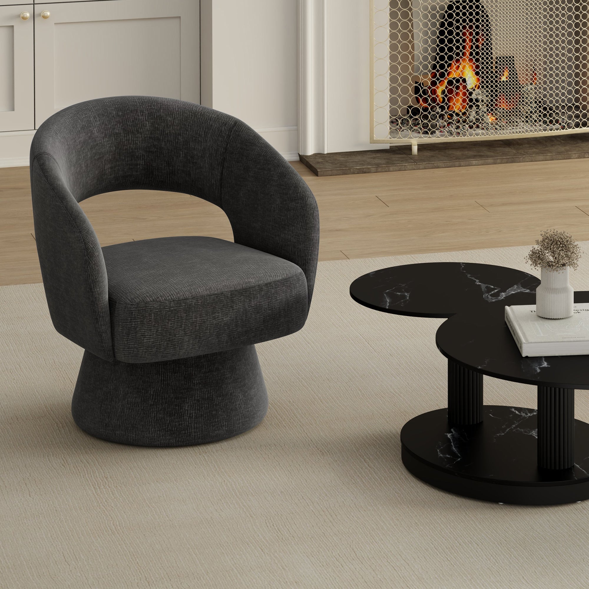 WorldwideSANTO - ACCENT CHAIR - CHARCOAL