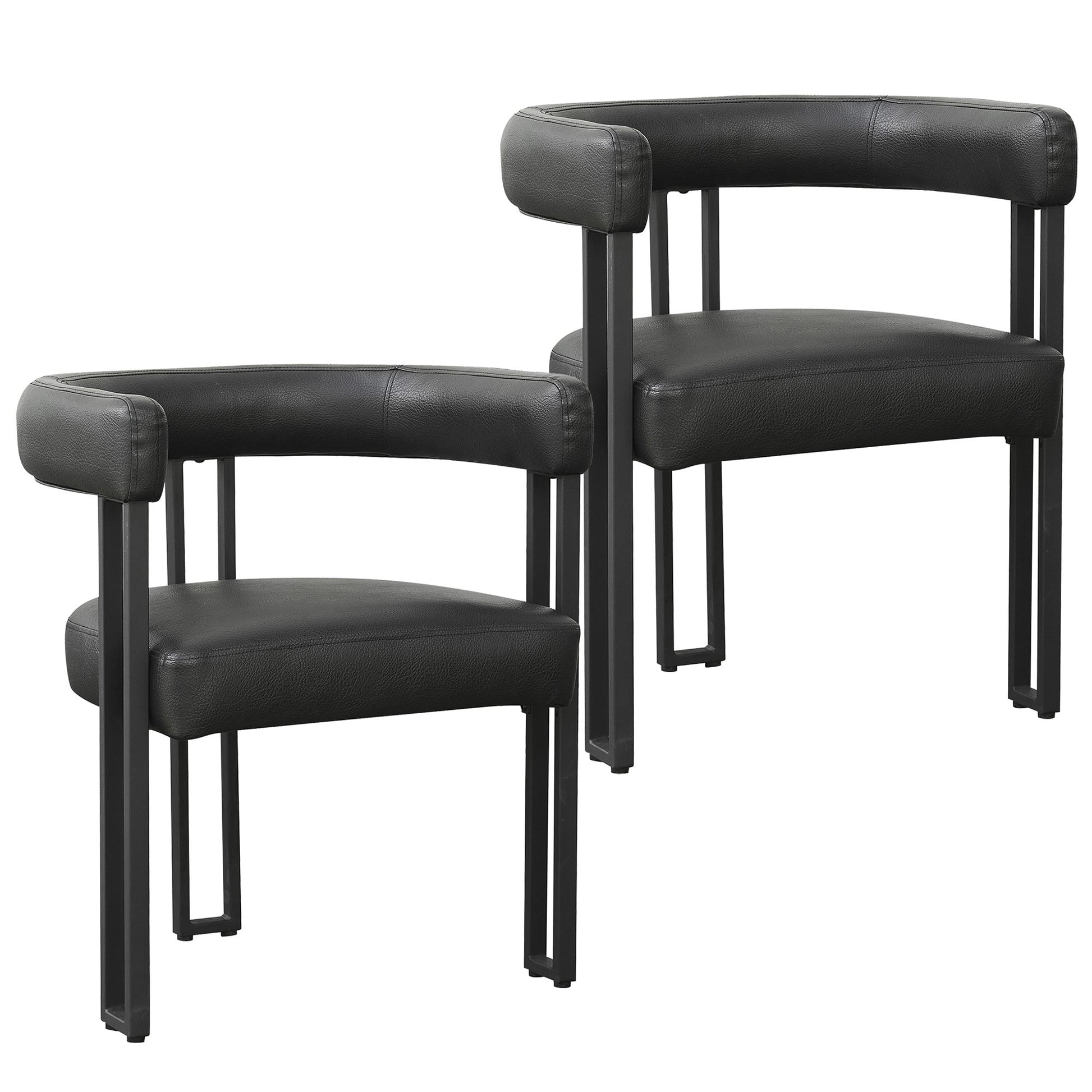 WorldwideSCARLET - DINING CHAIR - PU BLACK
