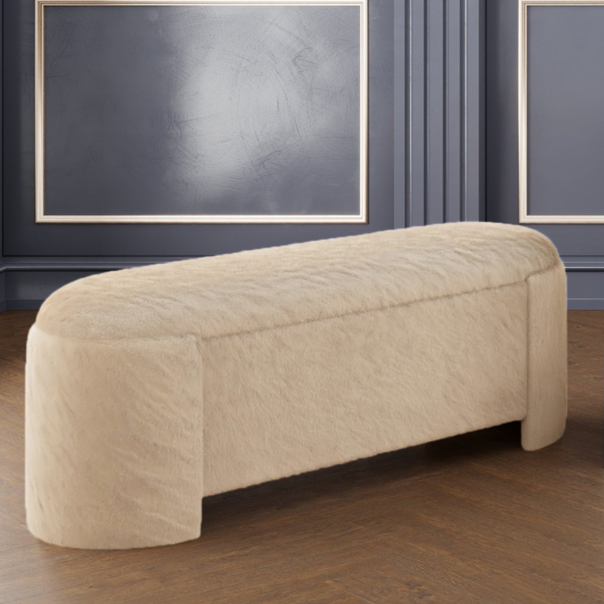 WorldwideSELENE - STORAGE OTTOMAN - DARK BEIGE
