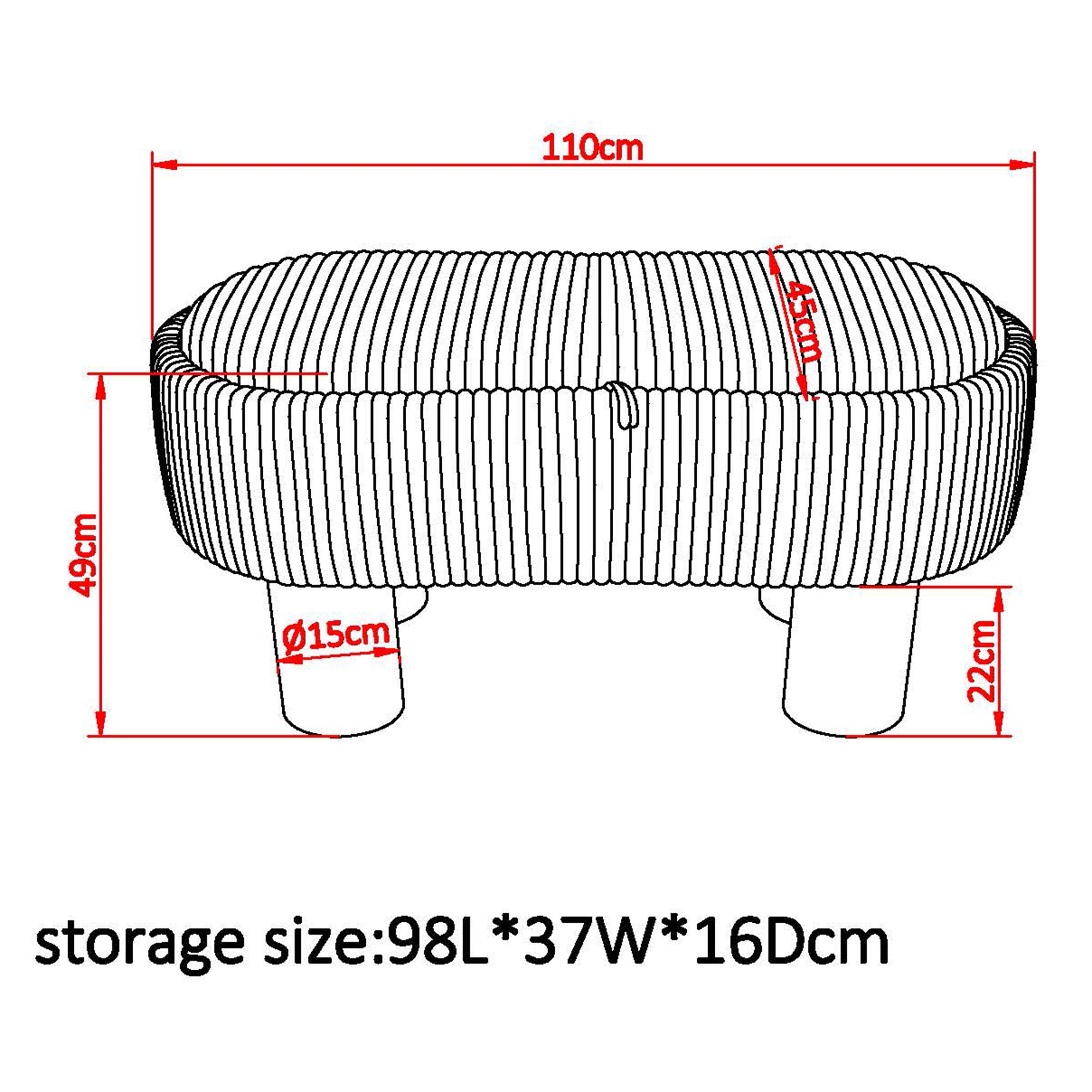 WorldwideSEZRON - STORAGE OTTOMAN BENCH - BEIGE