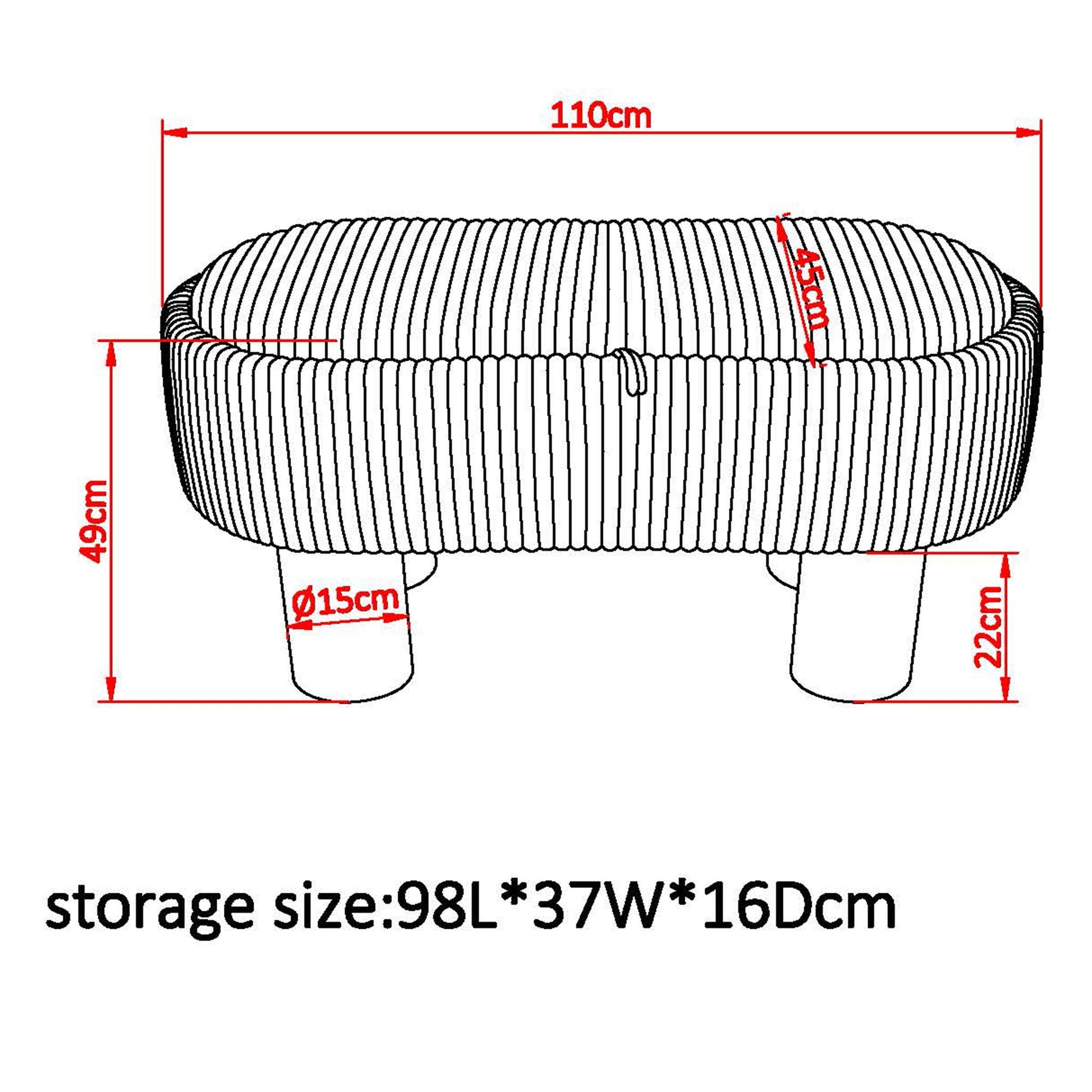 WorldwideSEZRON - STORAGE OTTOMAN BENCH - WARM GREY
