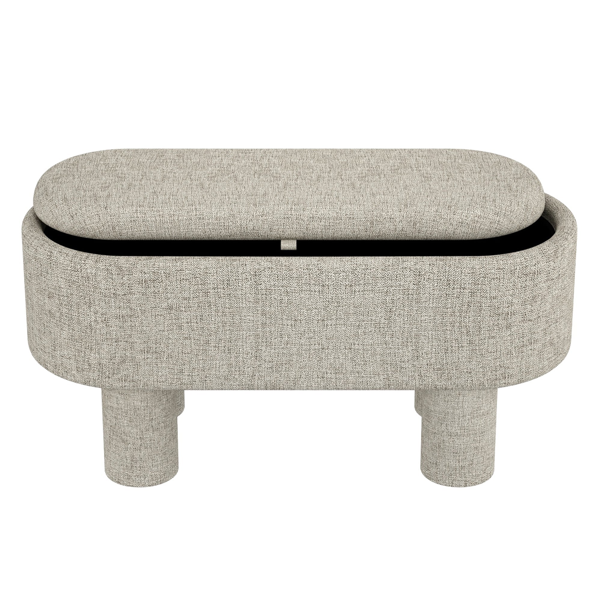 WorldwideSEZRON - STORAGE OTTOMAN BENCH - WARM GREY