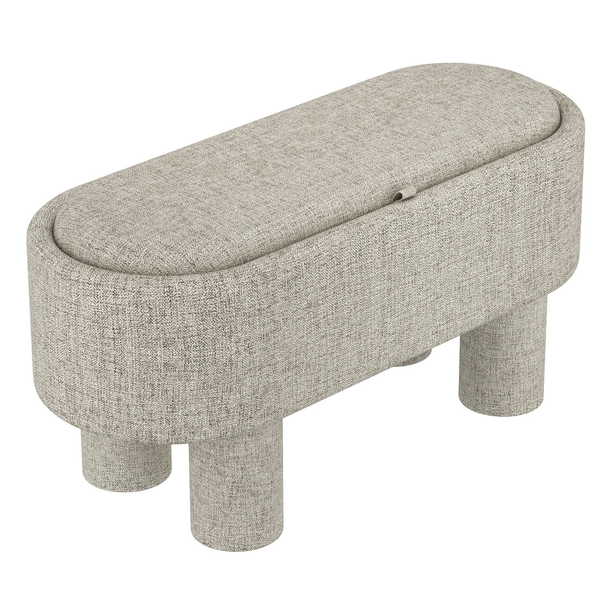 WorldwideSEZRON - STORAGE OTTOMAN BENCH - WARM GREY
