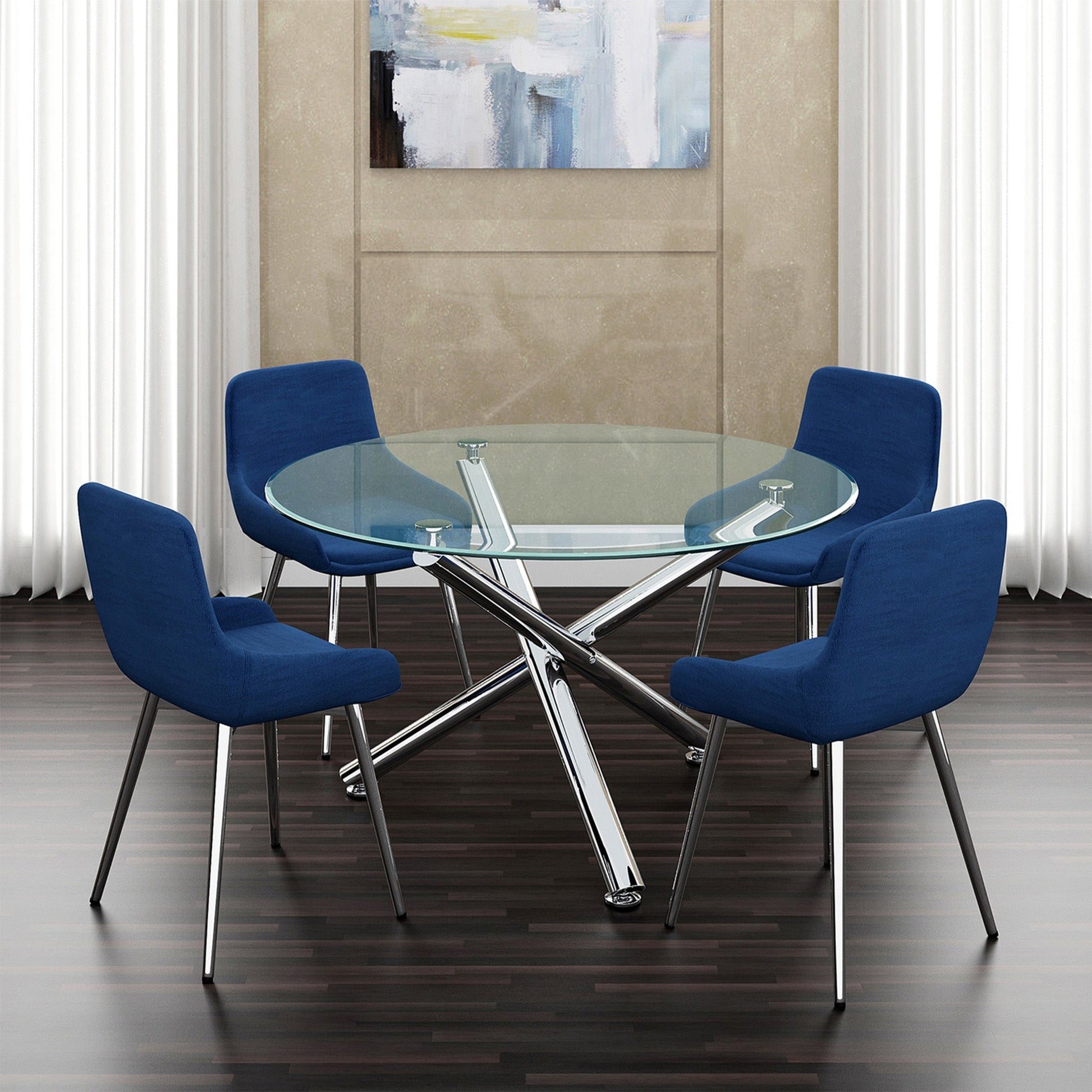 WorldwideSOLARA II - DINING TABLE, 40"dia - CHROME