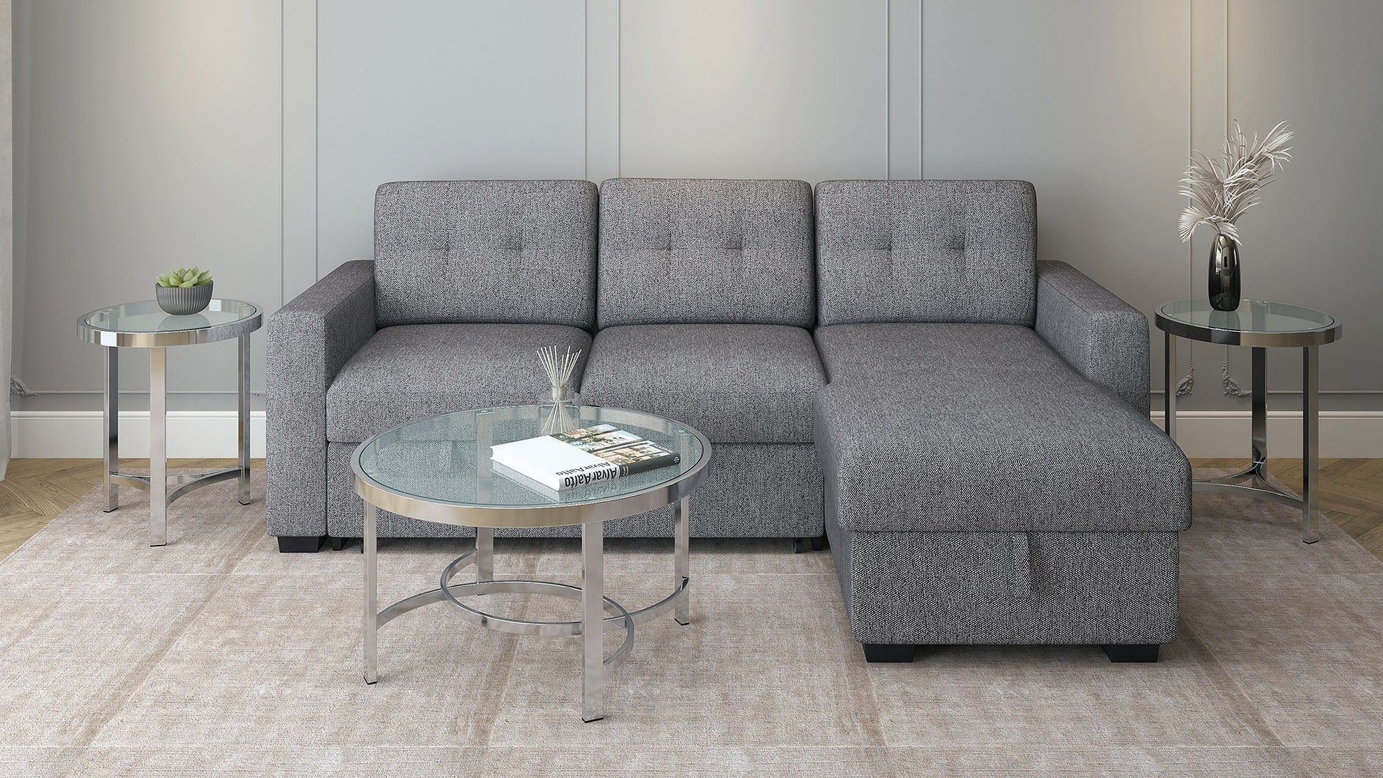 WorldwideSTRATA - ACCENT TABLE - CHROME