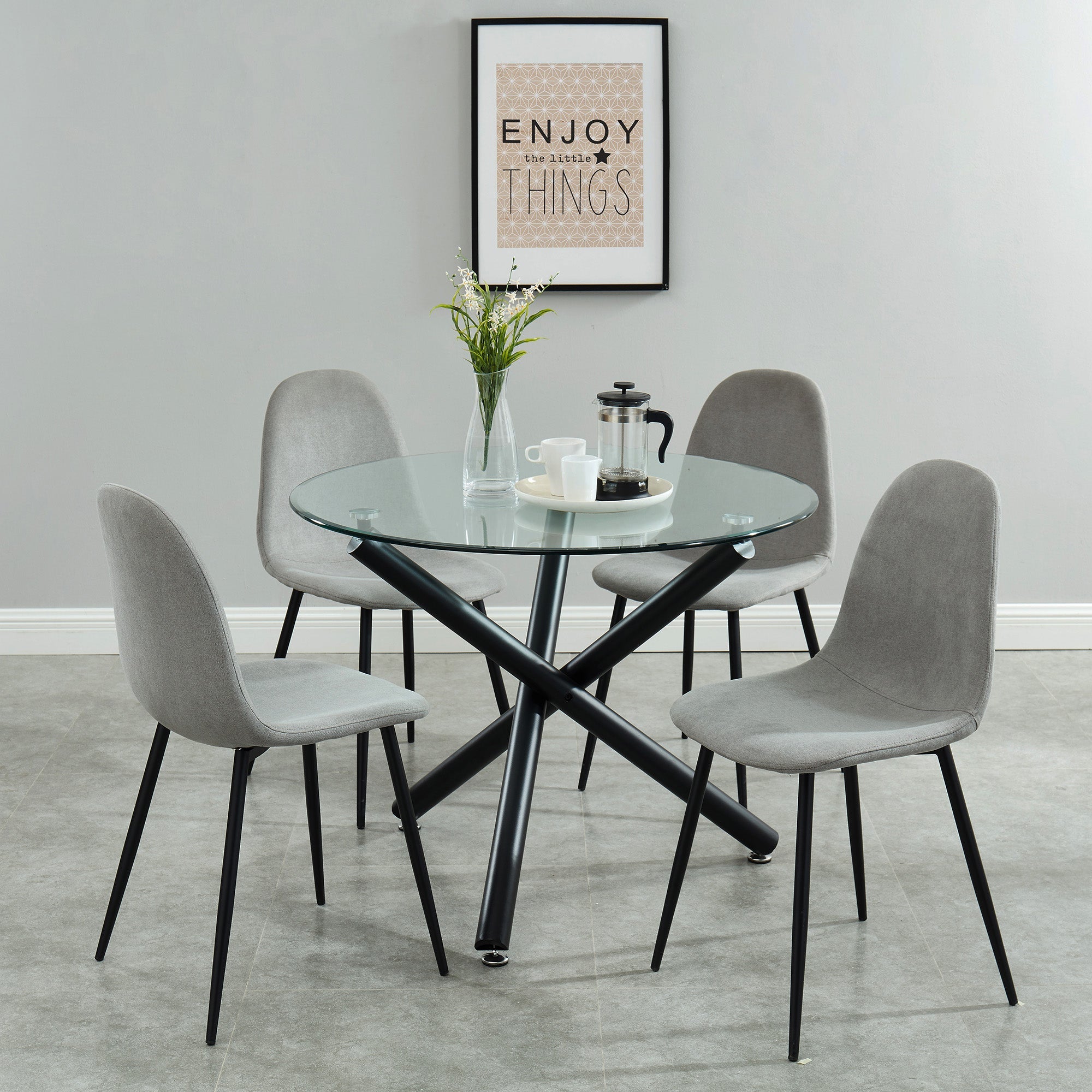 WorldwideSUZETTE - DINING TABLE, 40"dia - BLACK