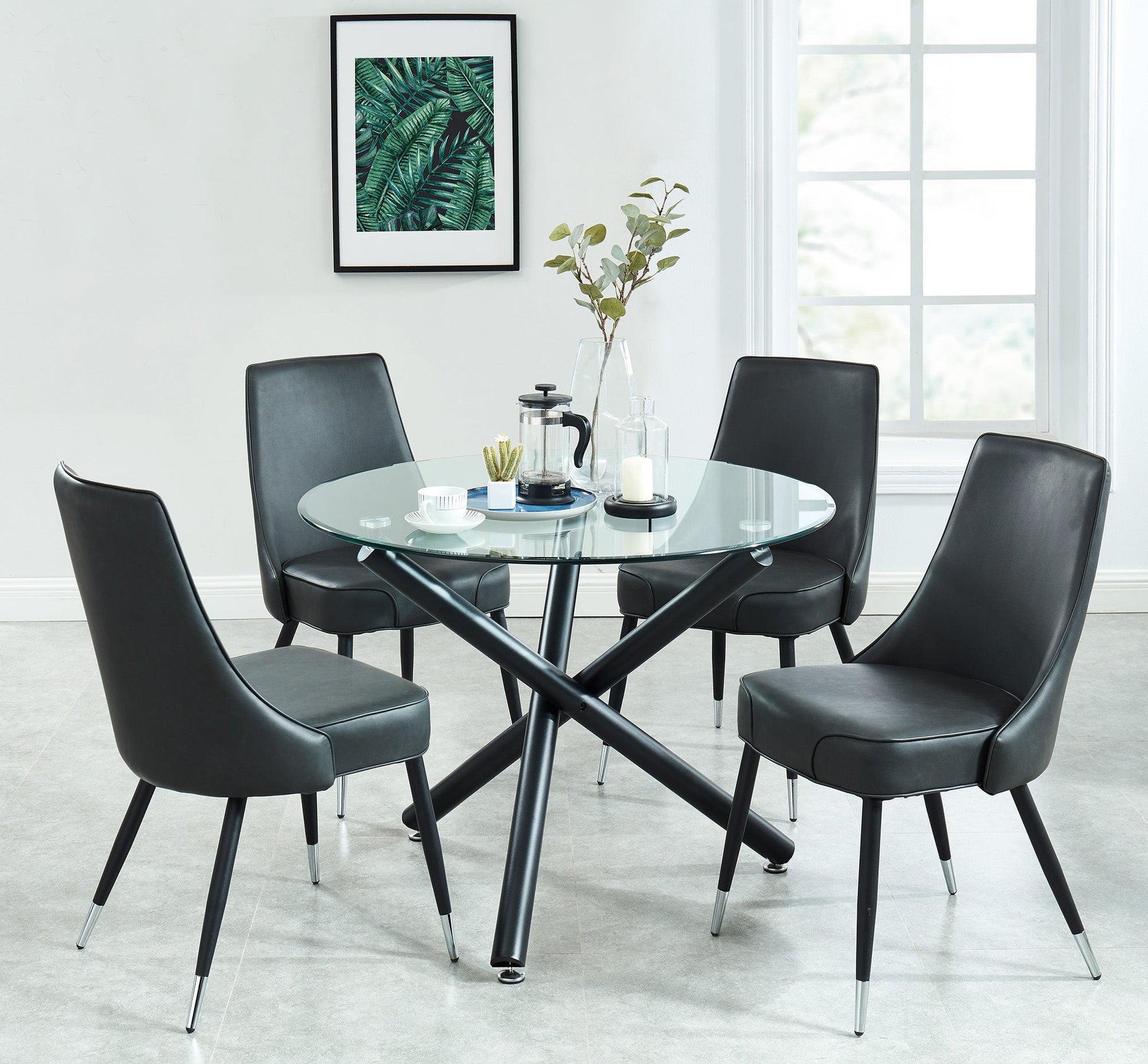 WorldwideSUZETTE - DINING TABLE, 40"dia - BLACK