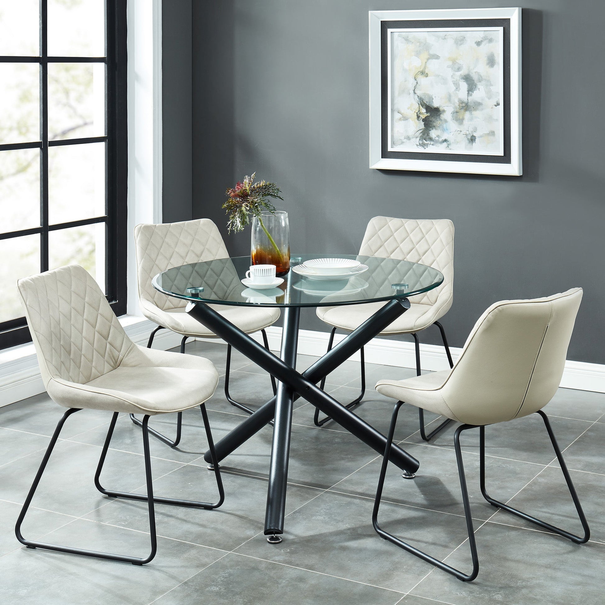 WorldwideSUZETTE - DINING TABLE, 40"dia - BLACK