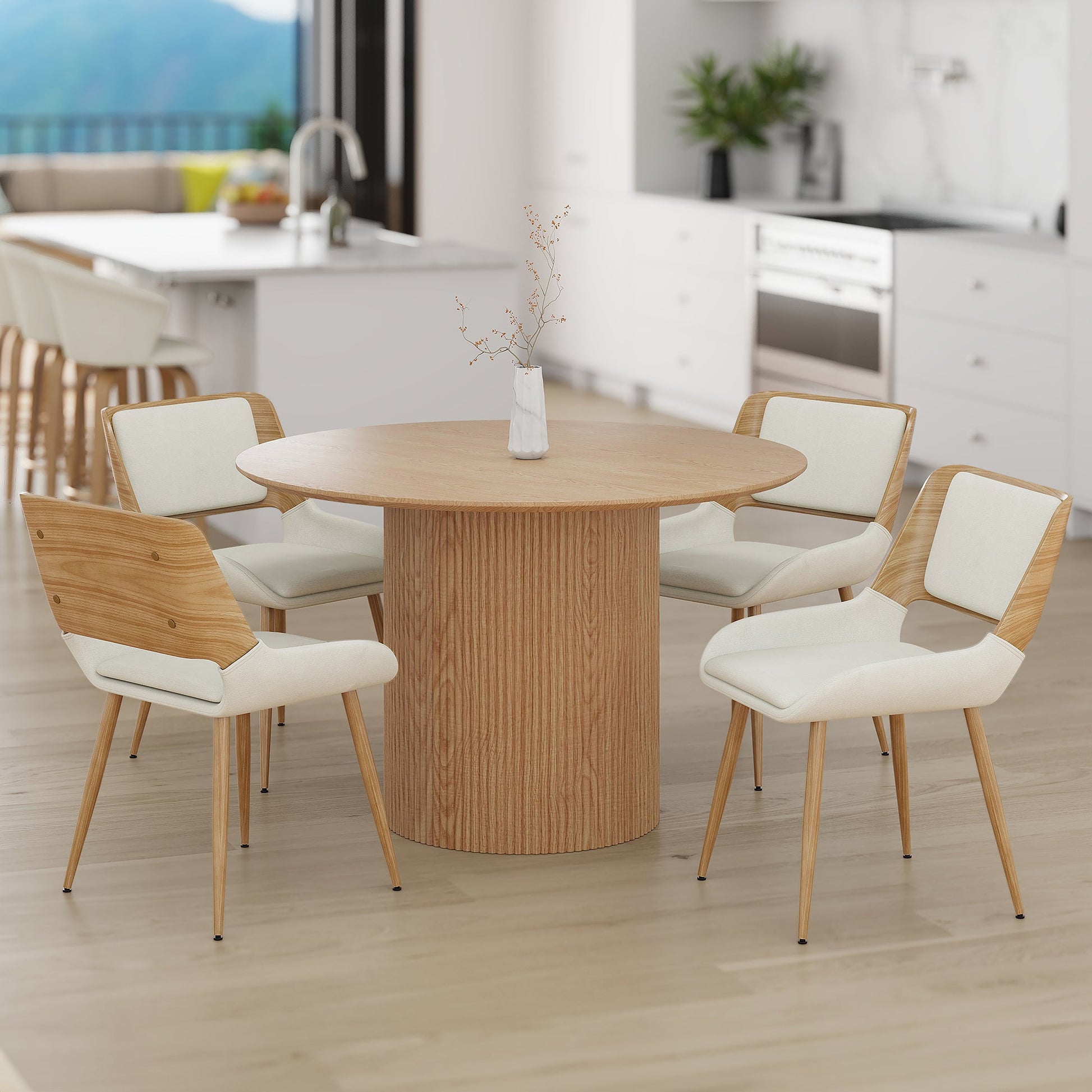WorldwideTOVAS RND NAT_HUDSON BG - 5PC DINING SET