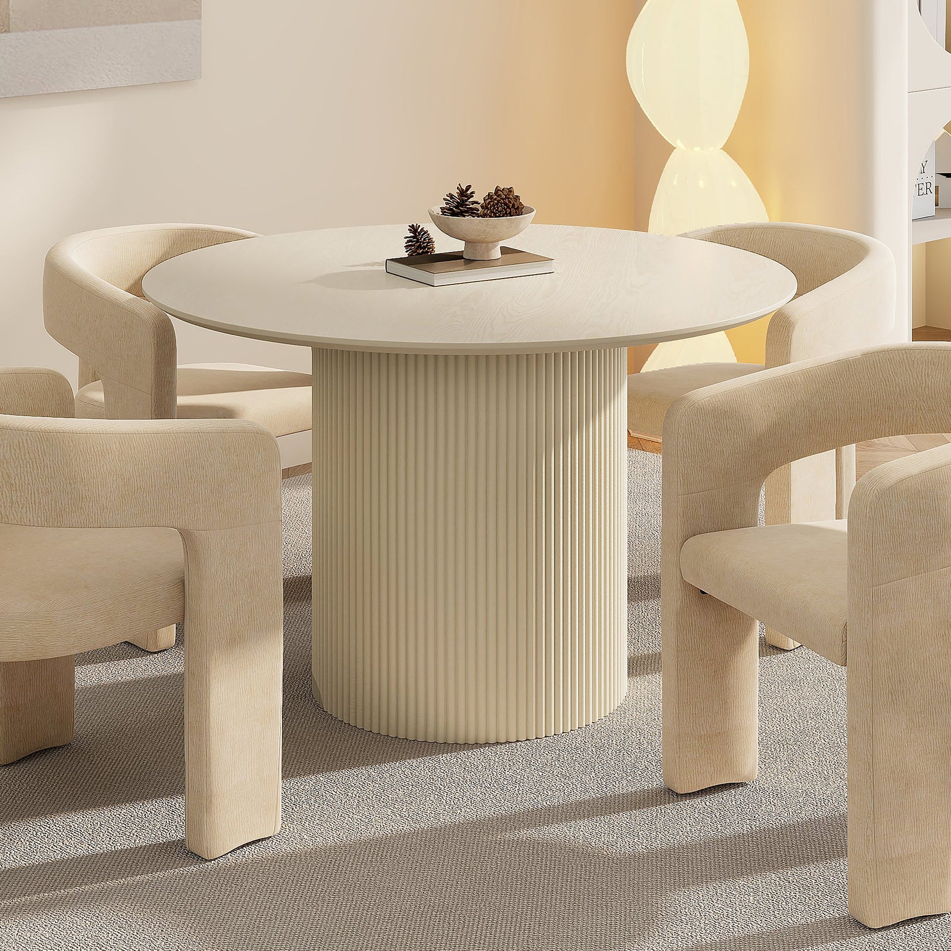 WorldwideTOVAS - ROUND DINING TABLE - IVORY