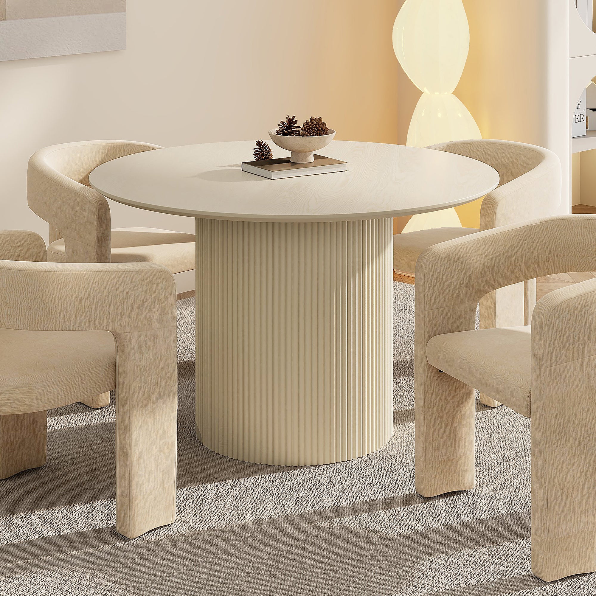 WorldwideTOVAS - ROUND DINING TABLE - IVORY