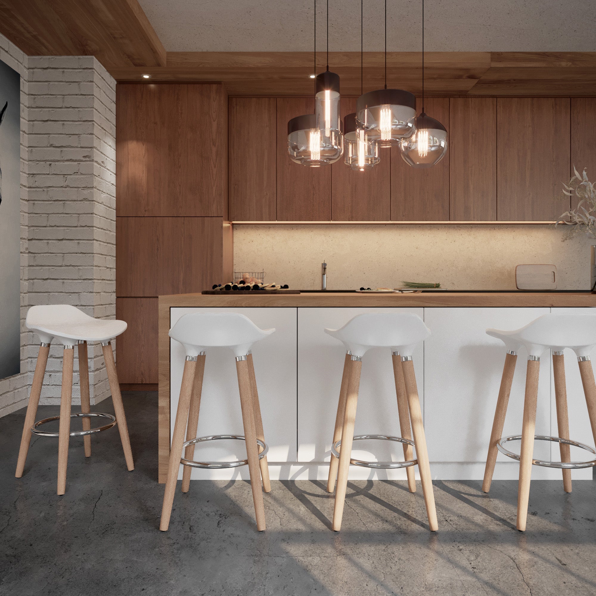 WorldwideTREX - 26" COUNTER STOOL - WHITE