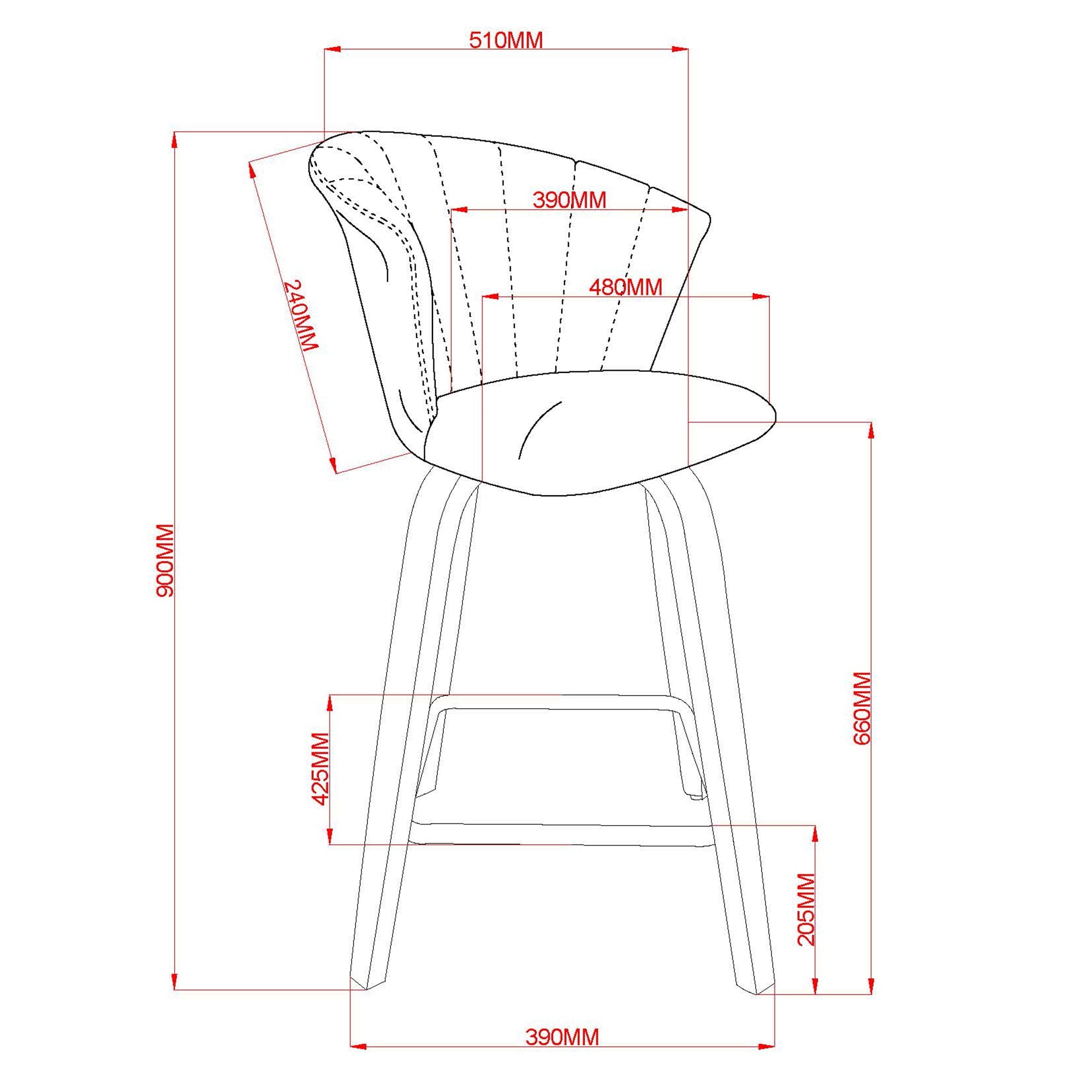 WorldwideTULA - 26'' COUNTER STOOL - BLACK