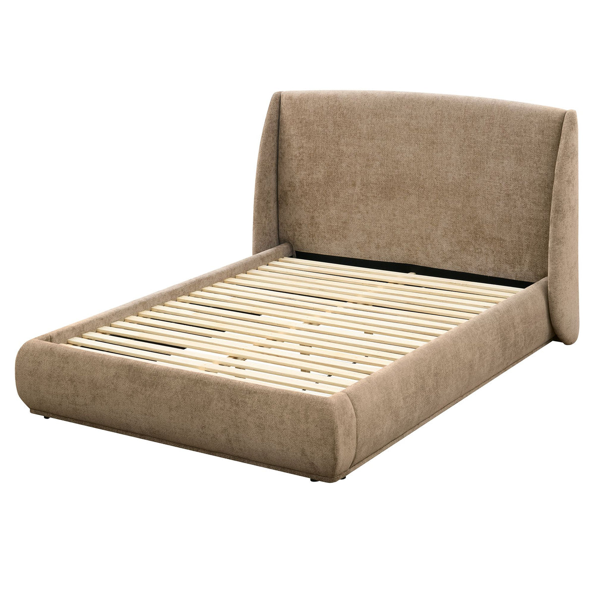WorldwideUrsula Platform Bed in Dark Beige