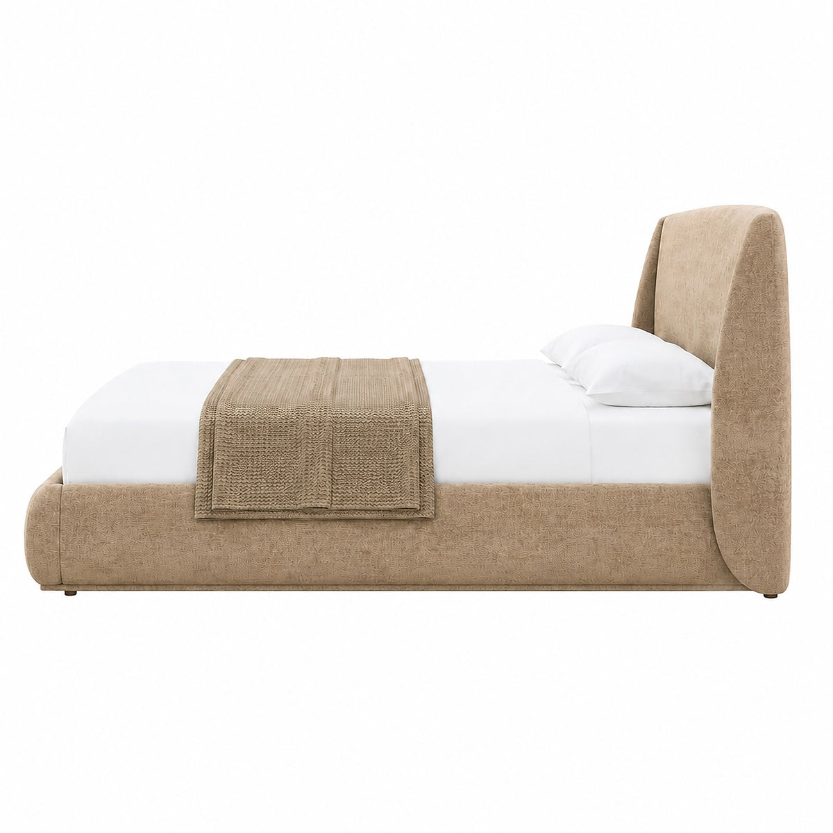 WorldwideUrsula Platform Bed in Dark Beige
