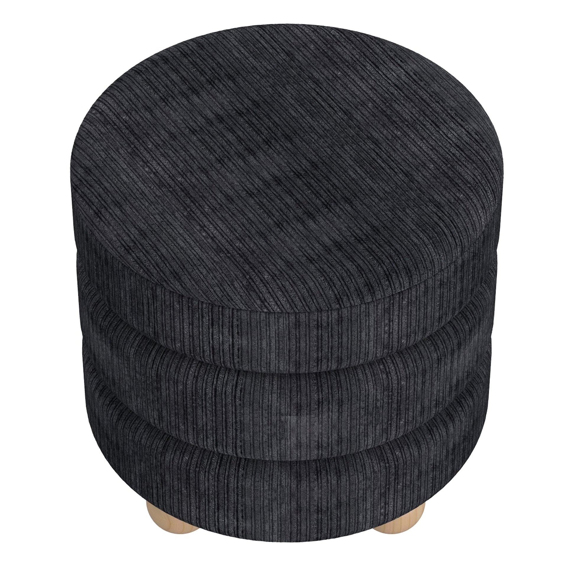 WorldwideWILLO - ROUND OTTOMAN - BLACK