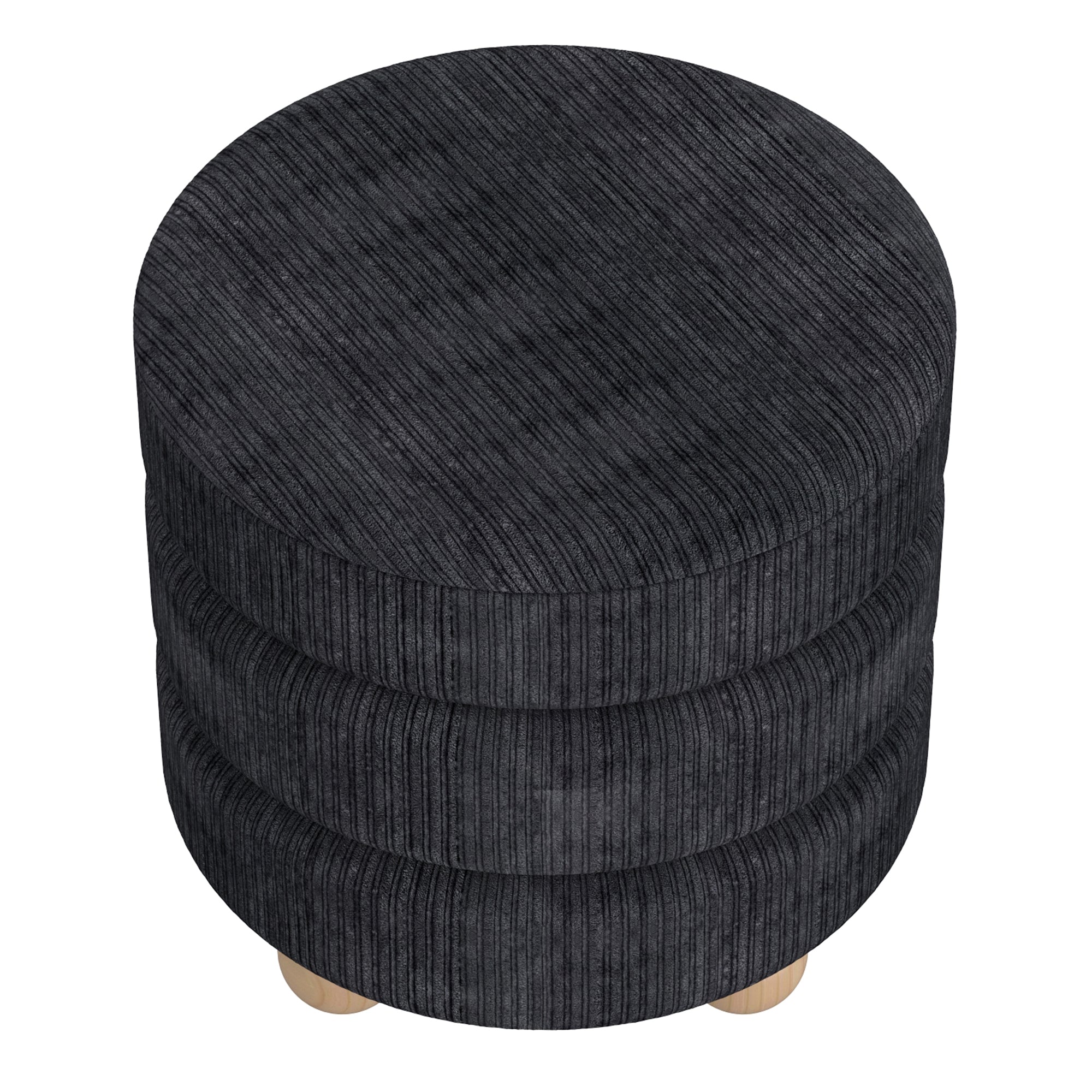 WorldwideWILLO - ROUND OTTOMAN - BLACK