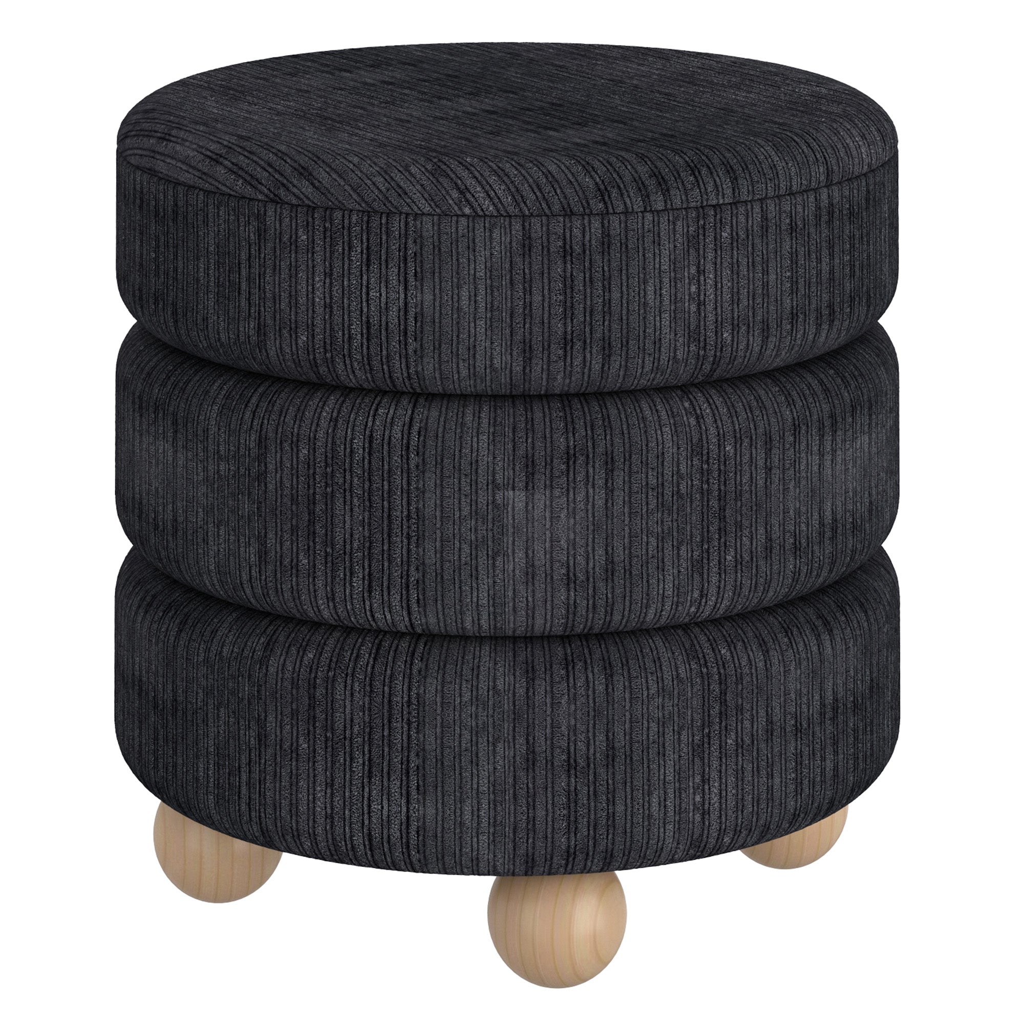 WorldwideWILLO - ROUND OTTOMAN - BLACK