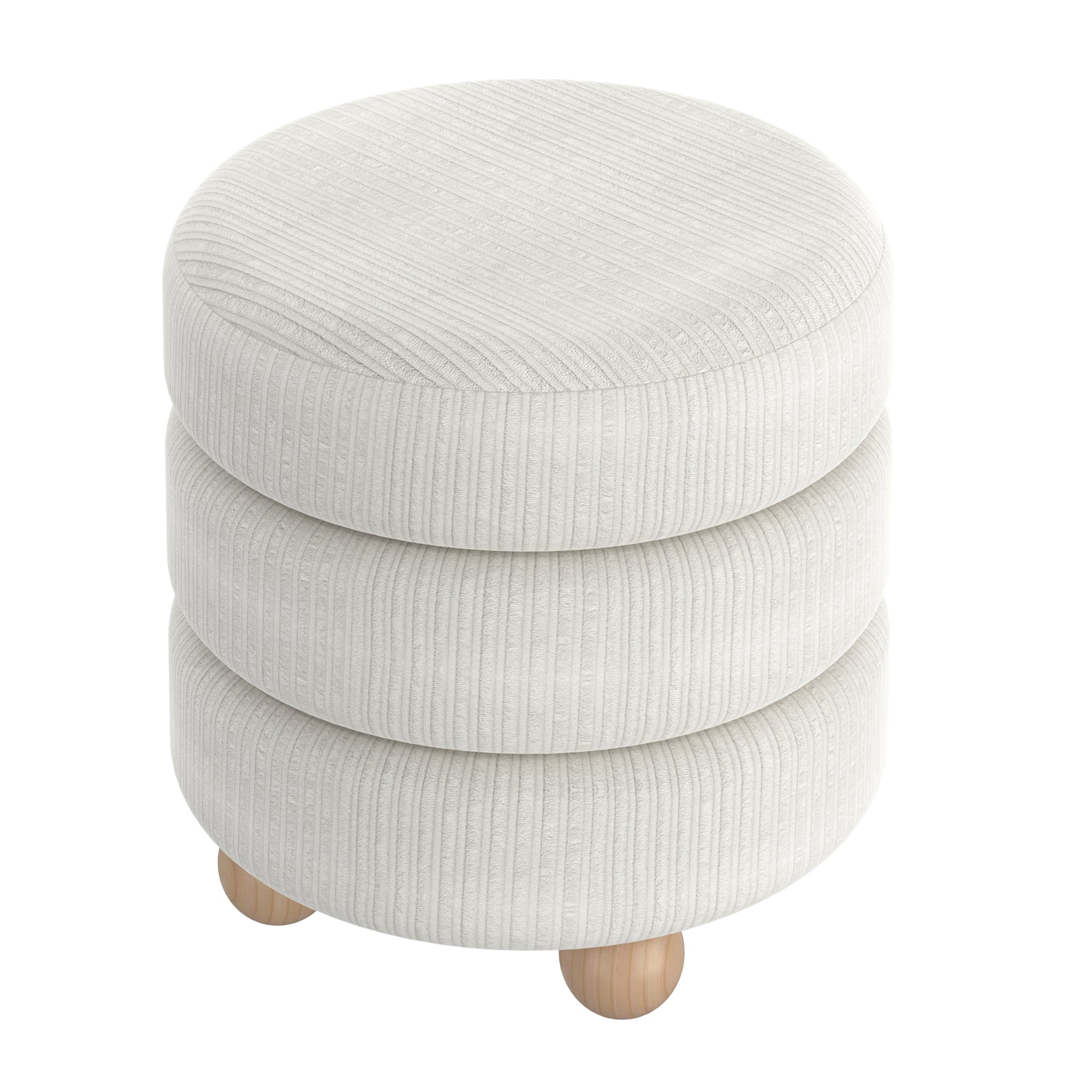 WorldwideWILLO - ROUND OTTOMAN - IVORY
