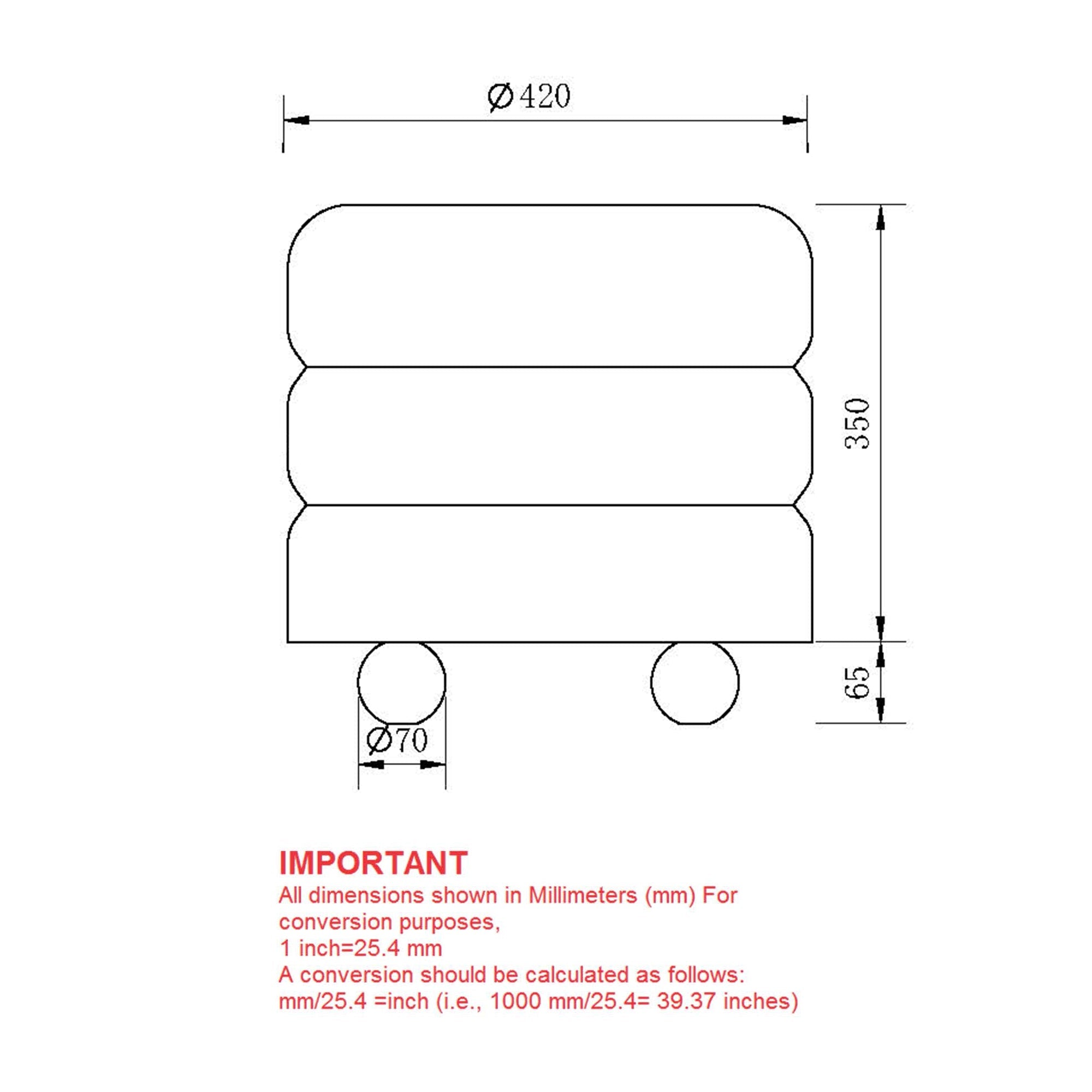 WorldwideWILLO - ROUND OTTOMAN - RUST BROWN