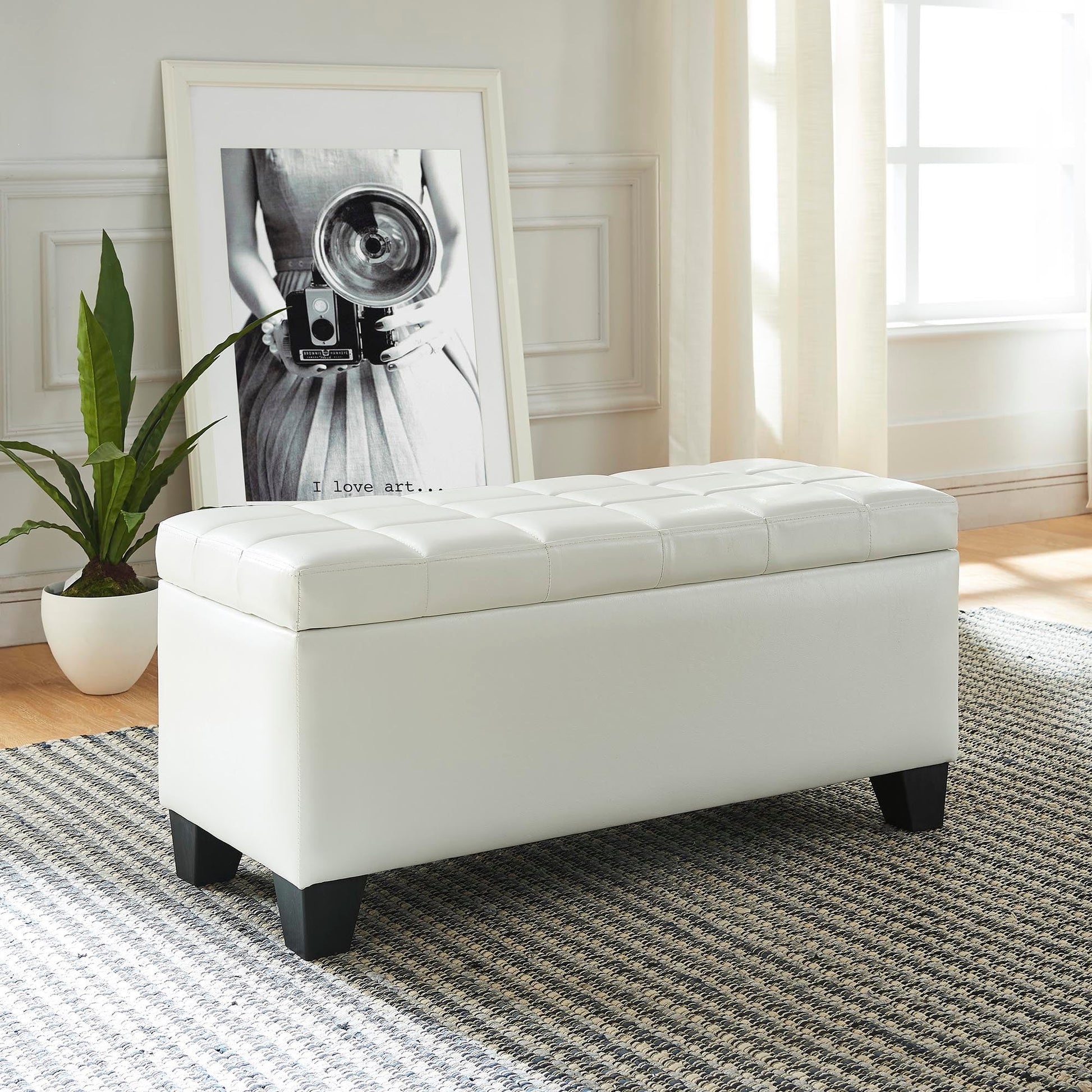 WorldwideWINSTON - STORAGE OTTOMAN - WHITE