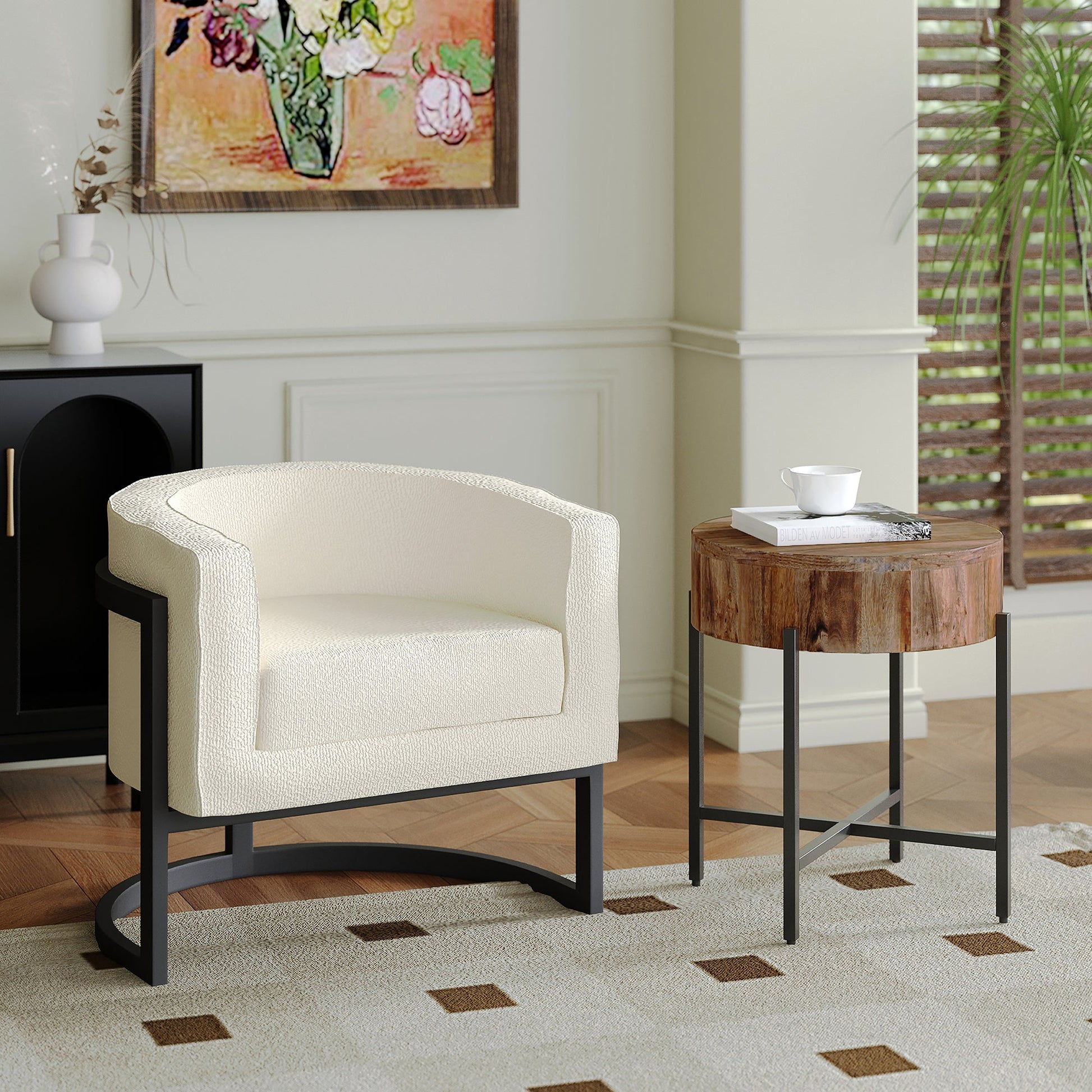 WorldwideZHURI - ACCENT CHAIR - IVORY