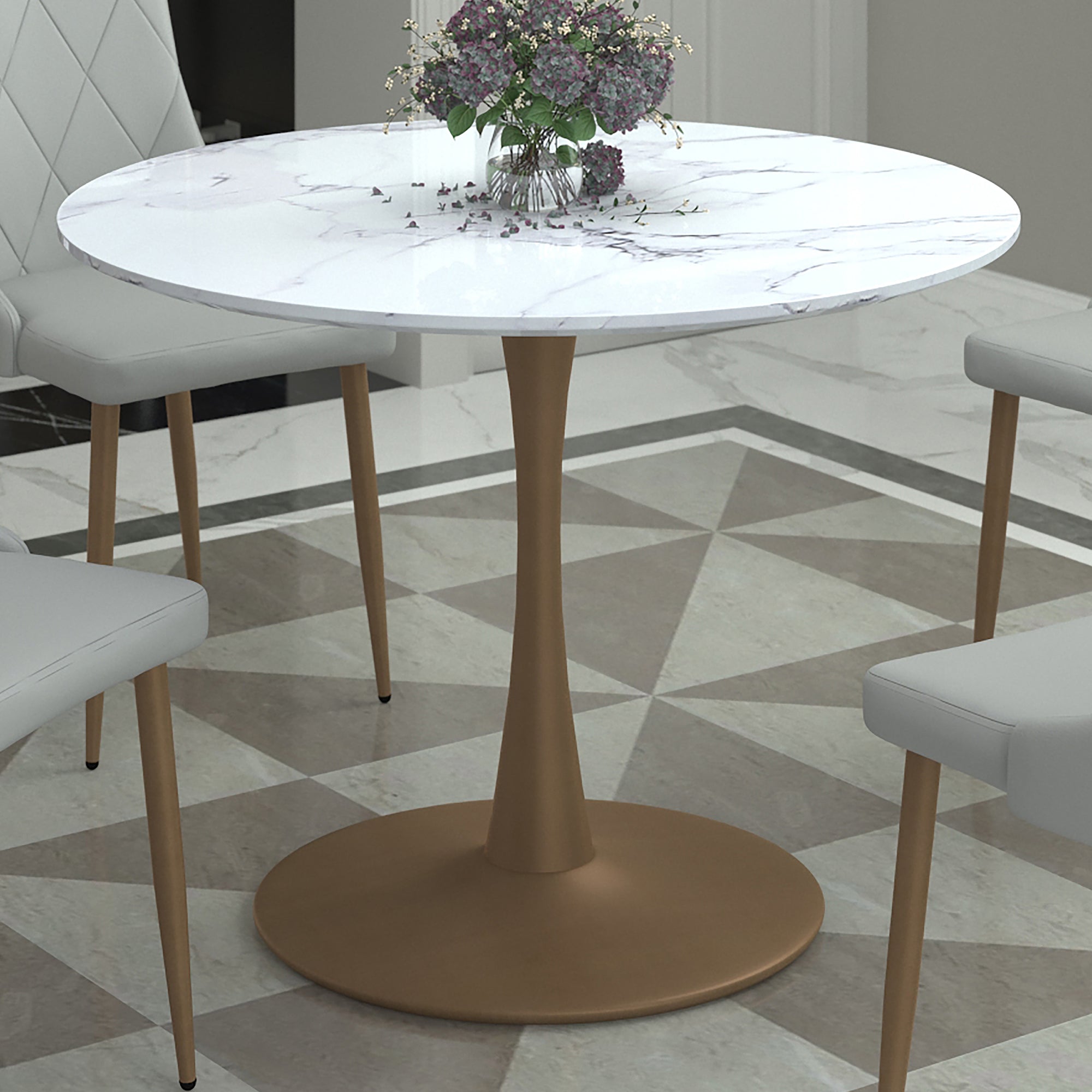 WorldwideZILO - DINING TABLE SMALL - AGED GOLD
