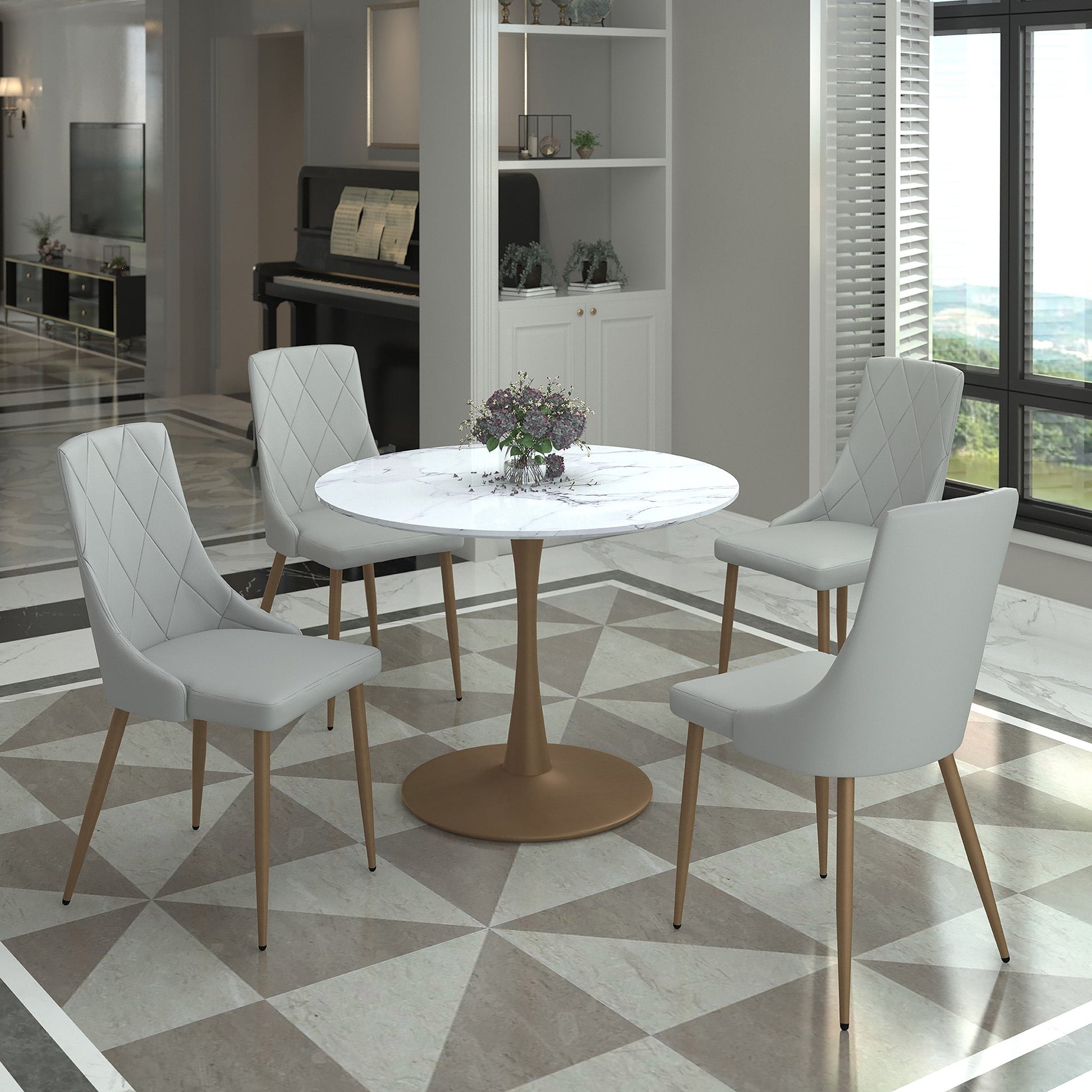 WorldwideZILO SMALL GD_ANTOINE LG - 5PC DINING SET