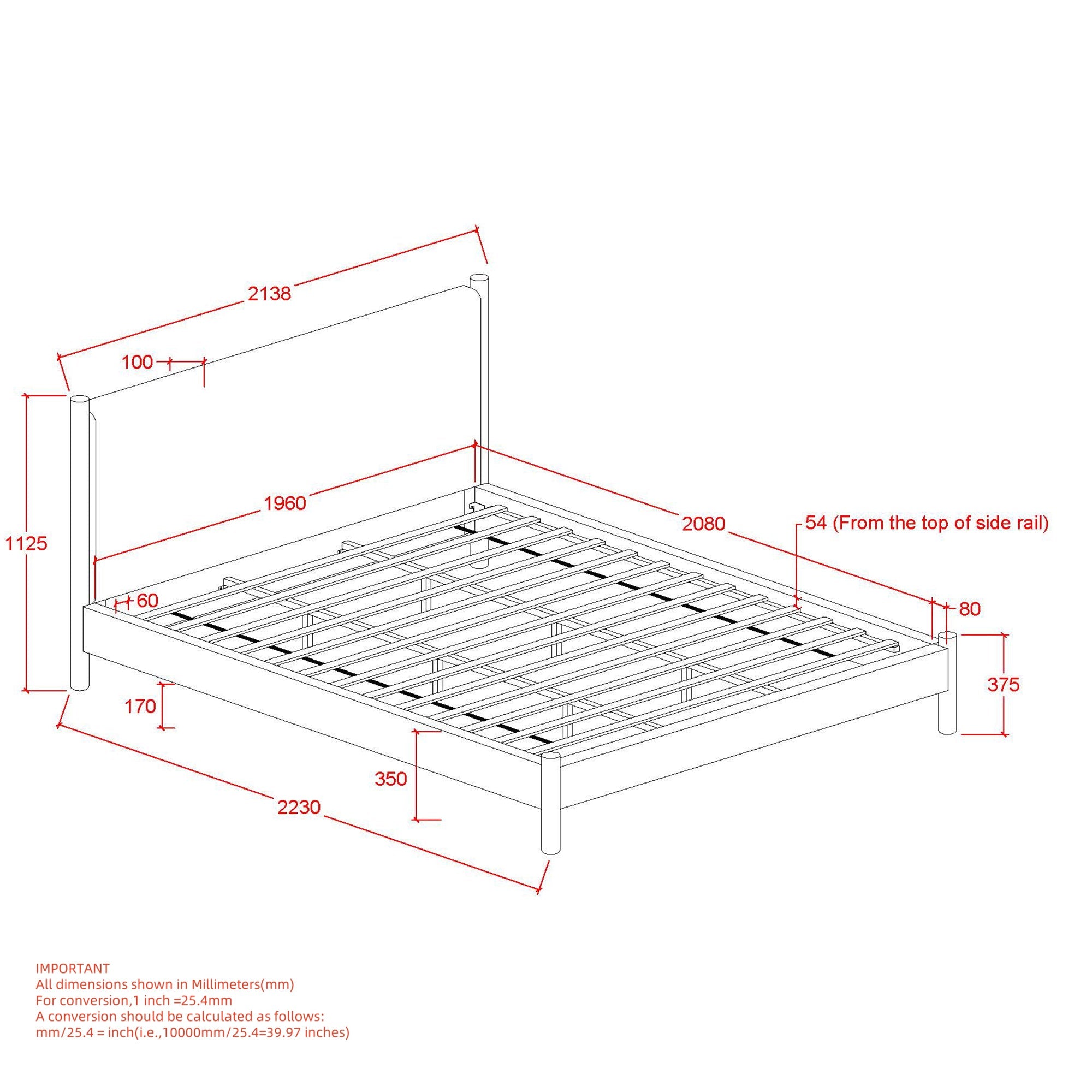 WorldwideZORAN - 78" PLATFORM BED - MUSHROOM