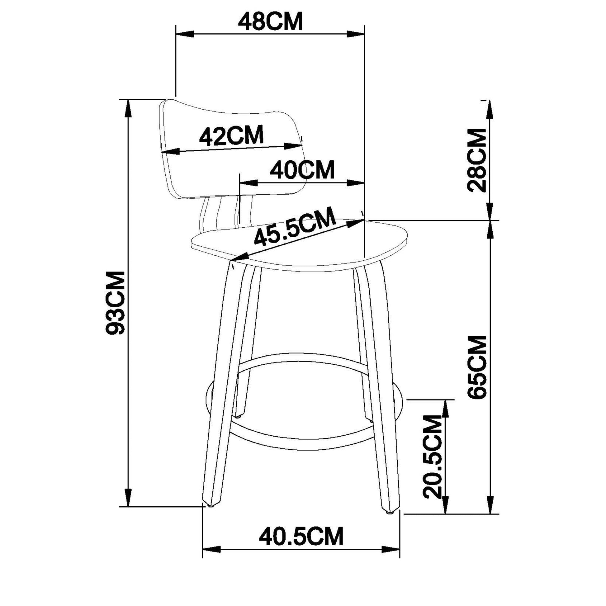 WorldwideZUNI - 26' COUNTER STOOL PU - BLACK