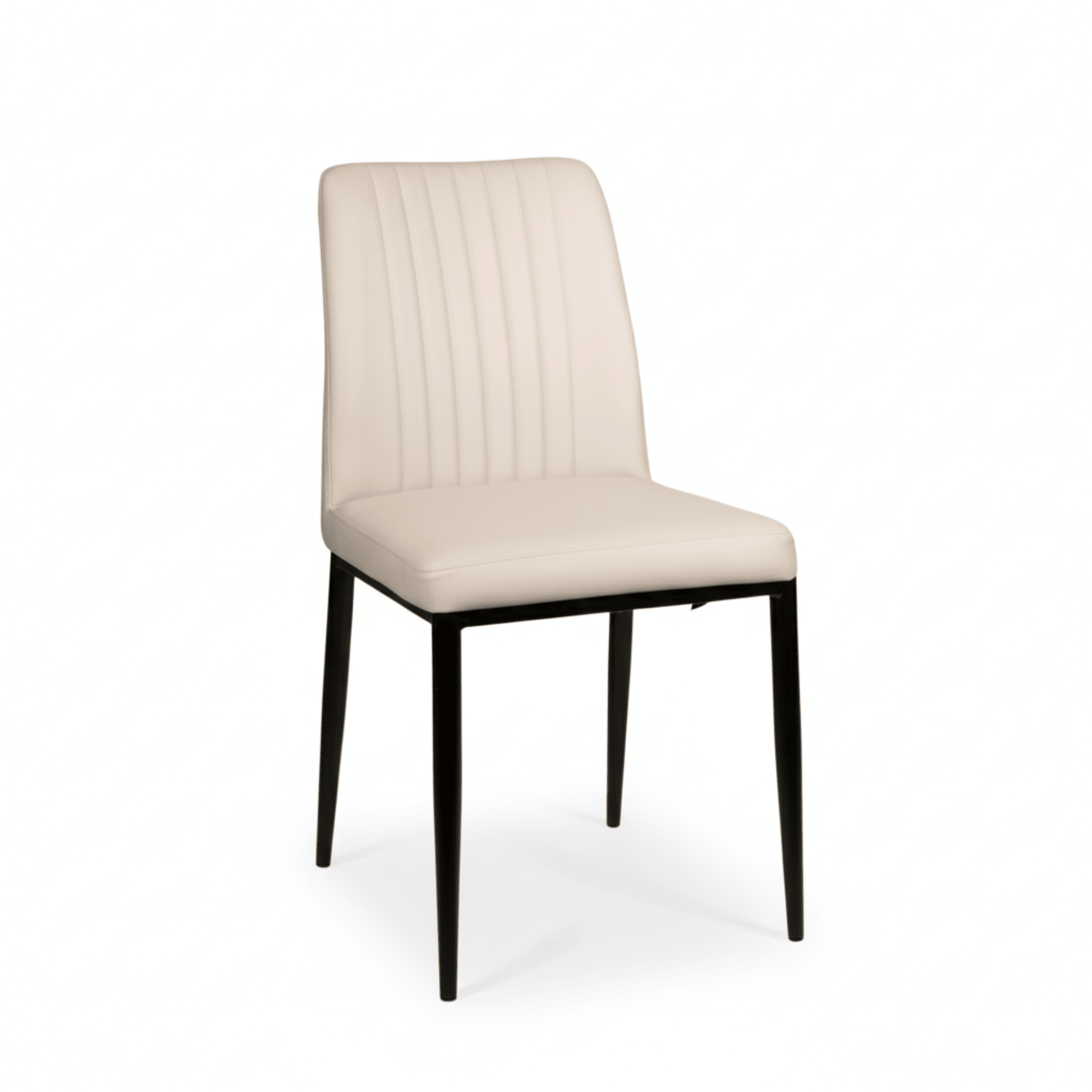 XcellaSlay Dining Chair: Cream Leatherette