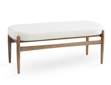 XcellaXC Salina Bench: White Boucle