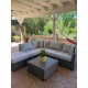 Ashley P301 Outdoor Cherry Point Loveseat Sectional with Table and Ottoman Gray