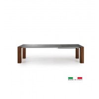 Bellini Thin Dining Table-Walnut Wood Leg