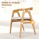 Bamboo Upholstered Dining Chair with Curved Back