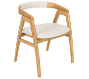 Bamboo Upholstered Dining Chair with Curved Back