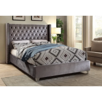 IF 5890 Grey Velvet Bed