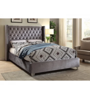IF 5890 Grey Velvet Bed