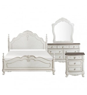 Mazin Cinderella 1386NW New White Bedroom